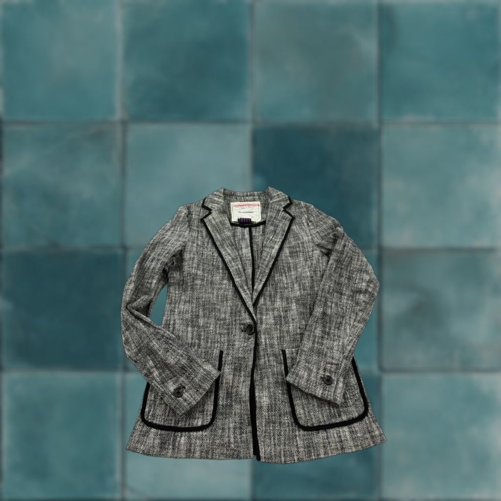 Anthropologie Anthropologie Cartonnier Blazer Womens 4 Gray Tweed Jacket Size S / US 4 / IT 40 - 1 Thumbnail