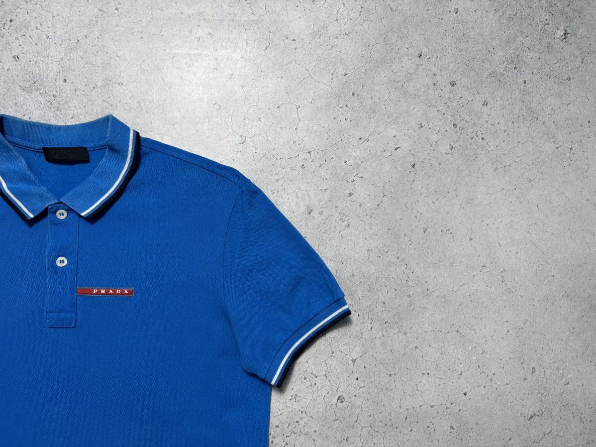 Prada Prada Red Tab Blue Luxury Polo Shirt Vintage Size US S / EU 44-46 / 1 - 2 Thumbnail