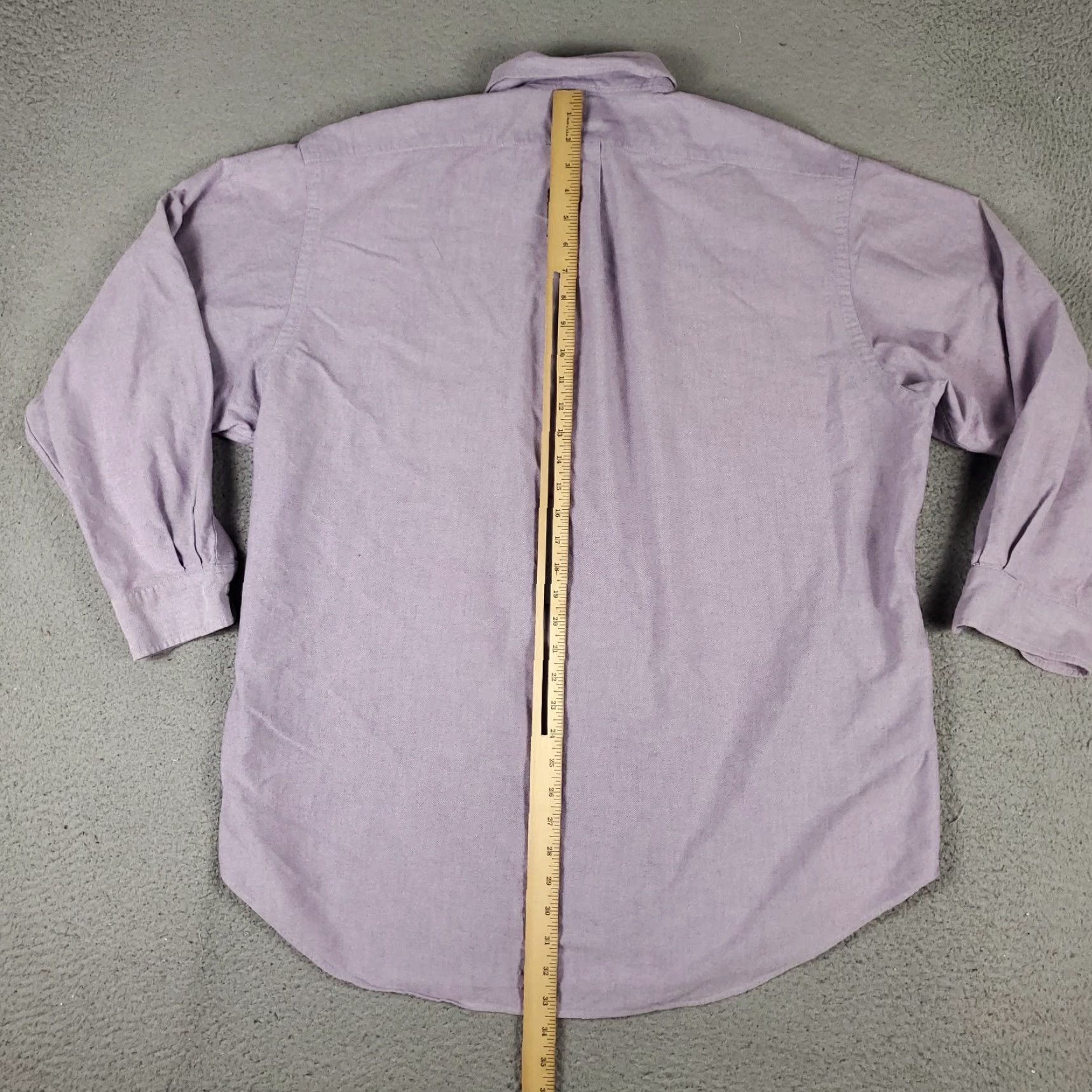 Ralph Lauren VINTAGE? No, actually: RALPH LAUREN Dress Shirt Mens 17.5 Purple Pony Button-Down Long Sleeve Shirt Regular Fit 100% Cotton Size 46R - 5 Thumbnail