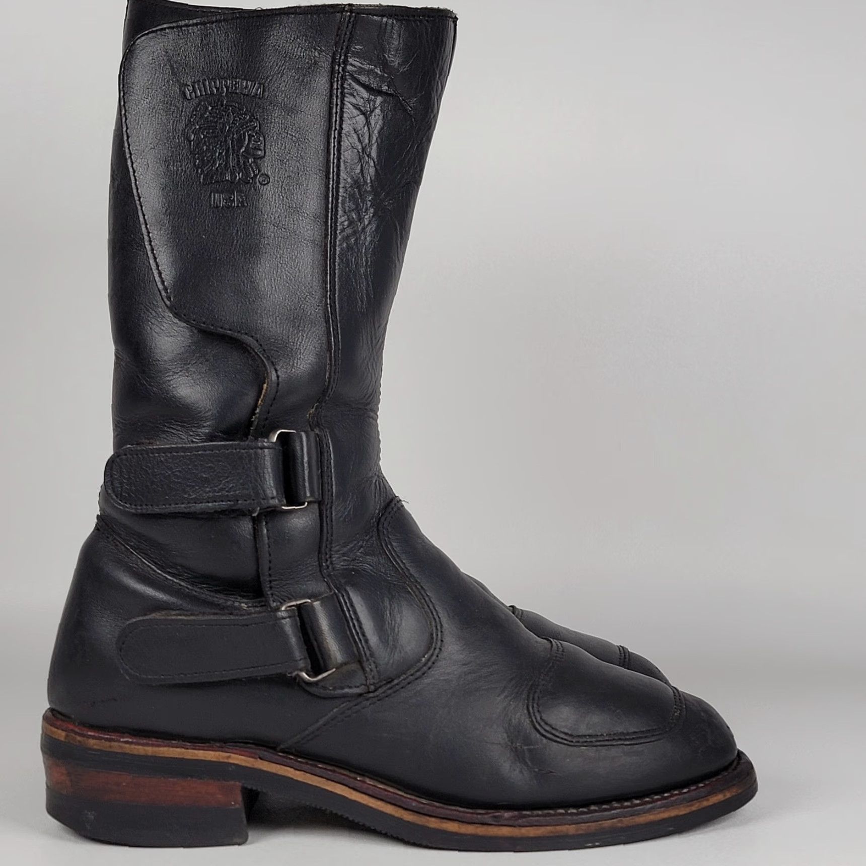 Chippewa Men's Chippewa Odessa Rally Black Leather Motorcycle Riding Boots 27862 8.5 EE Size US 9 / EU 42 - 2 Thumbnail