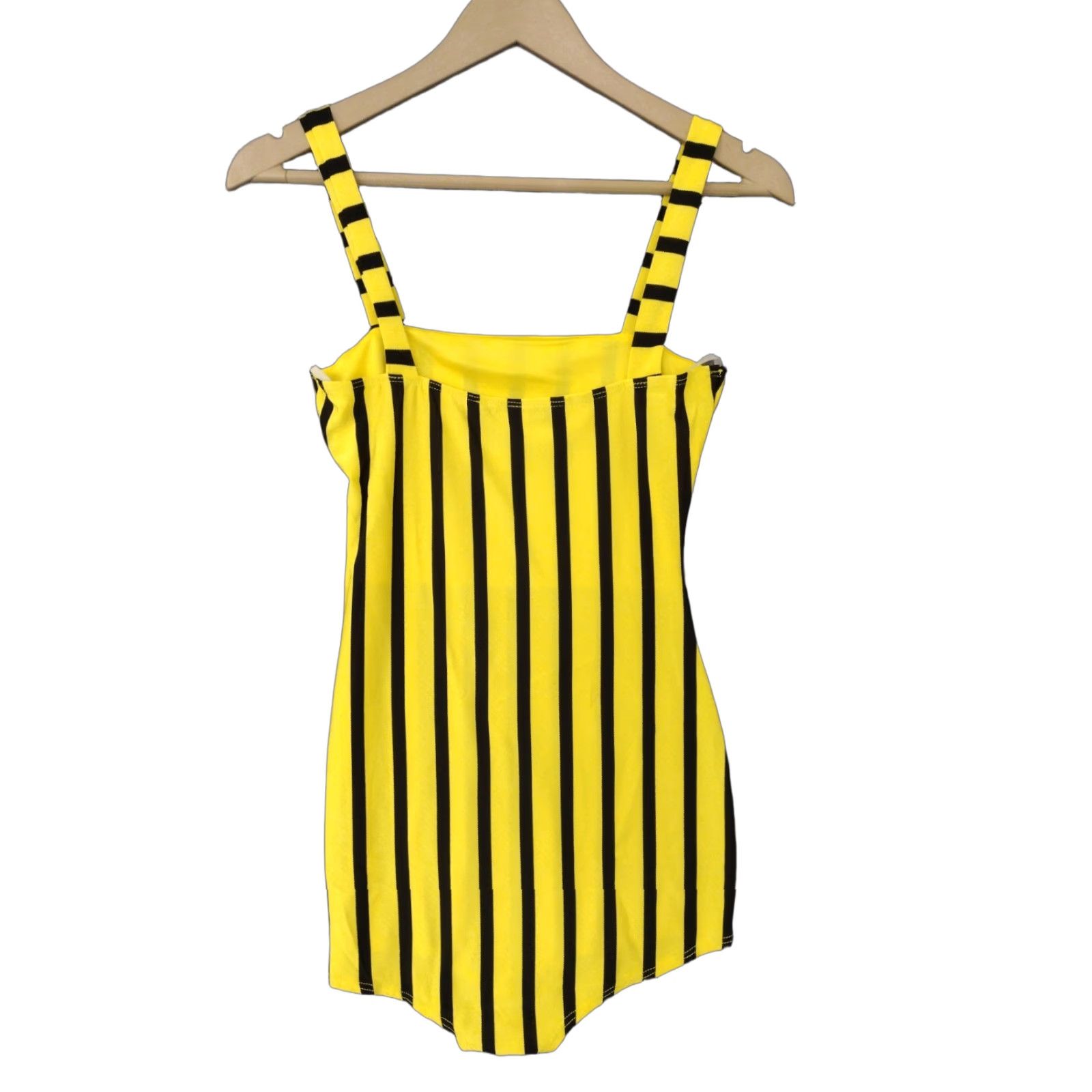 Vintage Codigo Women's One Piece Swimsuit Black Yellow Striped XS? (M) Size ONE SIZE - 1 Thumbnail