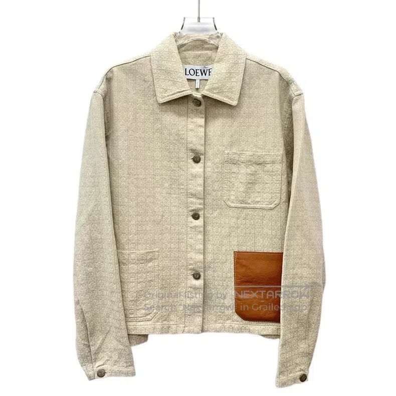Loewe Loewe Light brown logo print cotton collar single-breasted Size S / US 4 / IT 40 - 1 Thumbnail