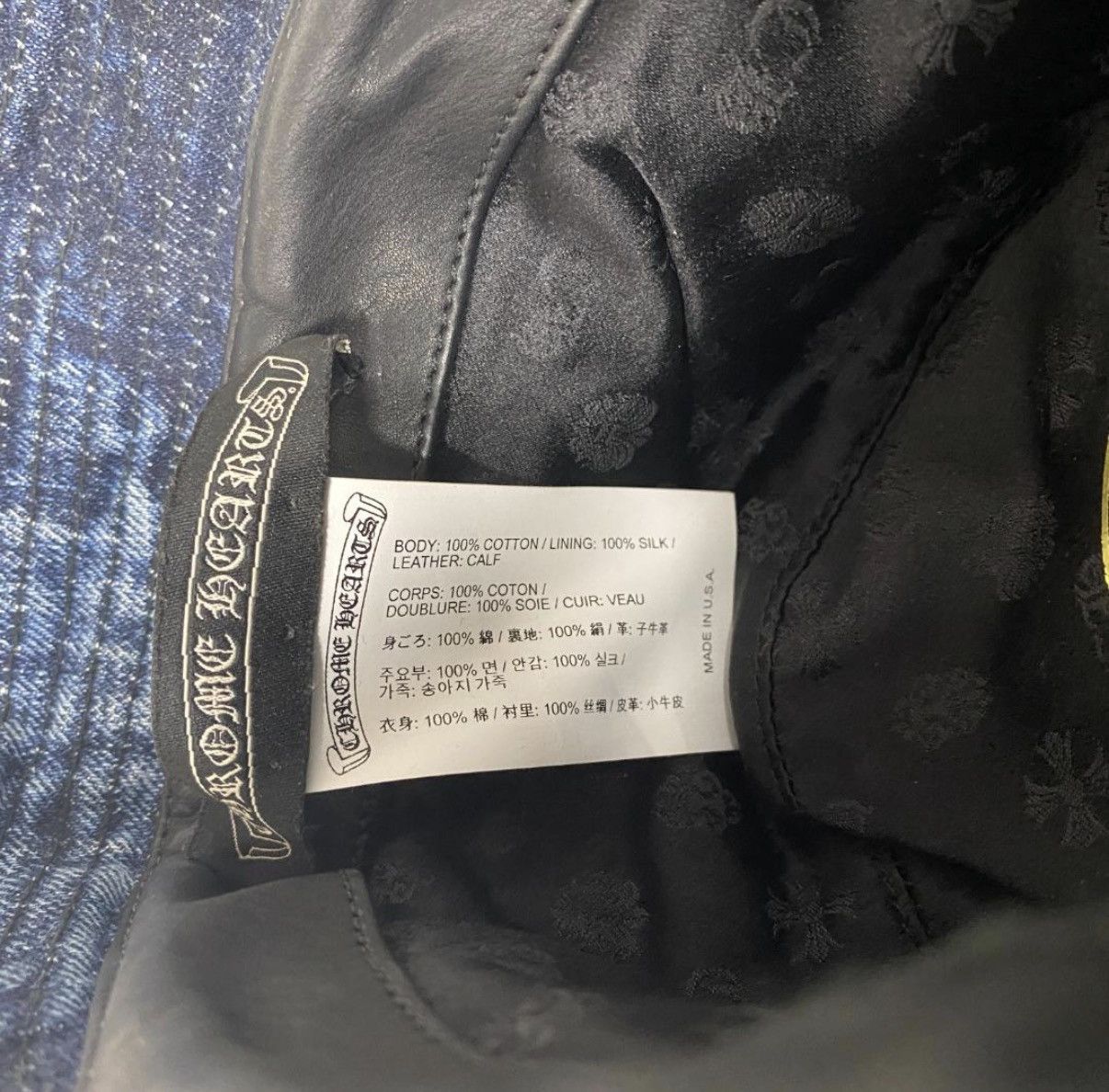 Chrome Hearts Chrome Hearts dagger cemetery cross patch denim bucket hat Size ONE SIZE - 5 Thumbnail