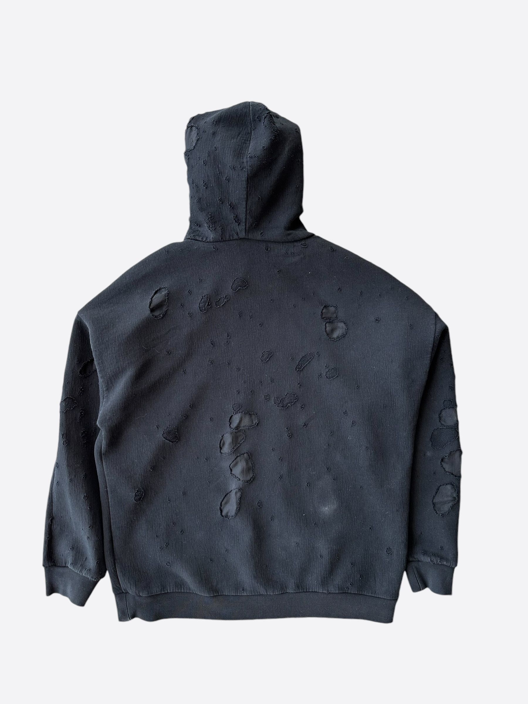 Givenchy Givenchy Black & White Distressed Logo Hoodie Size US XXL / EU 58 / 5 - 2 Thumbnail