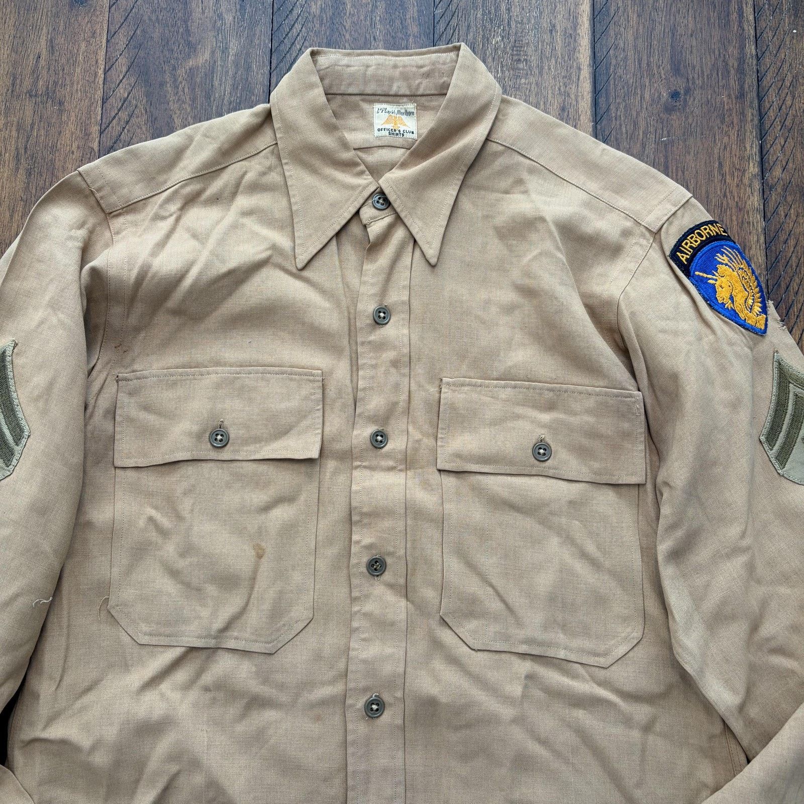 Vintage Vtg La Playa Marlboro Shirt Mens 42 M Wool Blend 1940s Mil Size US M / EU 48-50 / 2 - 3 Thumbnail