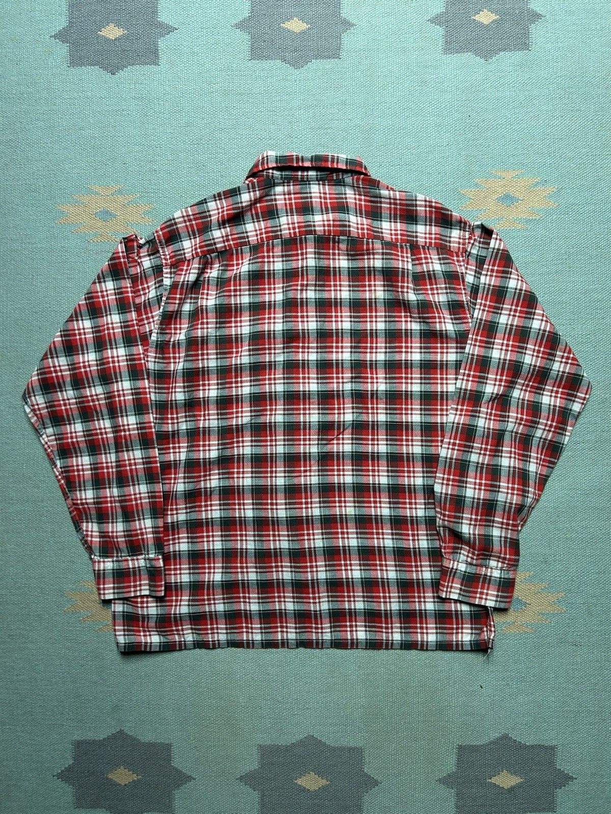 Vintage Vintage 1960s button shirt cotton plaid distressed large Size US L / EU 52-54 / 3 - 7 Thumbnail
