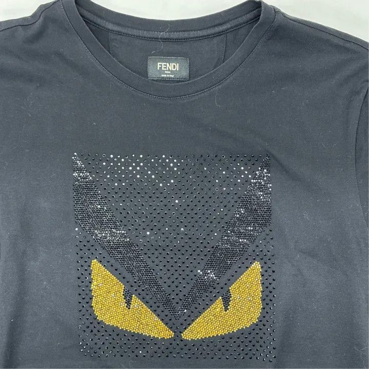 Fendi Fendi Black Monster Eyes Embroidered T-shirt -2507 Size US L / EU 52-54 / 3 - 5 Thumbnail