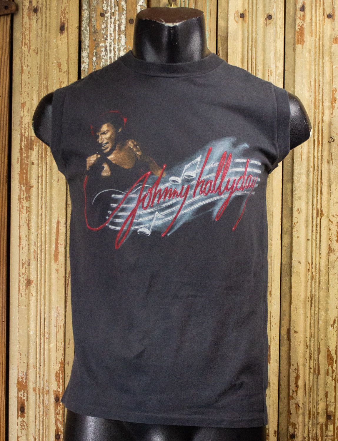 Band Tees × Vintage Vintage Johnny Hallyday Concert Muscle T Shirt 80s Size US S / EU 44-46 / 1 - 1 Thumbnail
