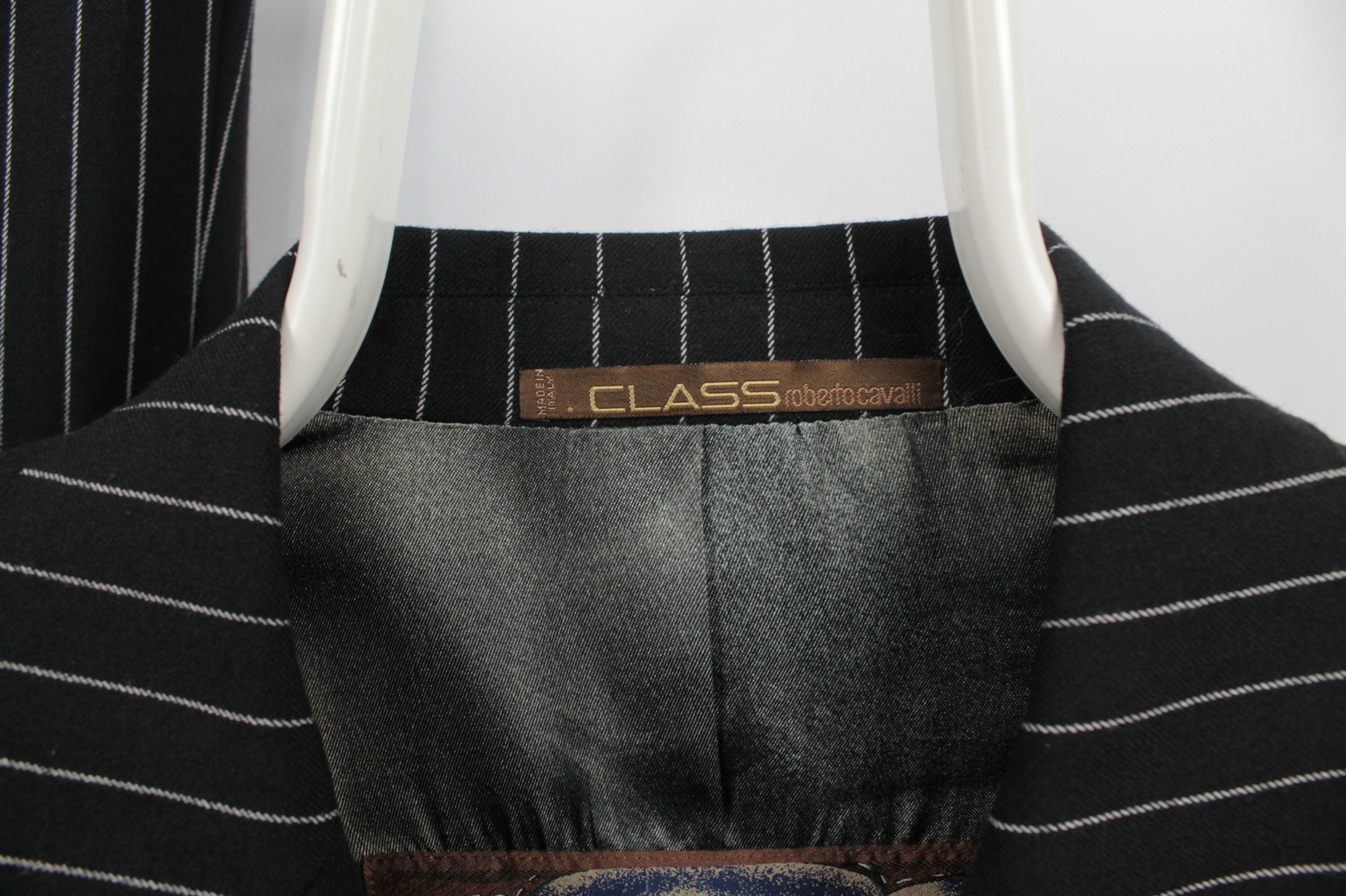 Roberto Cavalli Roberto Cavalli Class Black Striped Wool Formal Women's Suit Size XL / US 12-14 / IT 48-50 - 3 Thumbnail