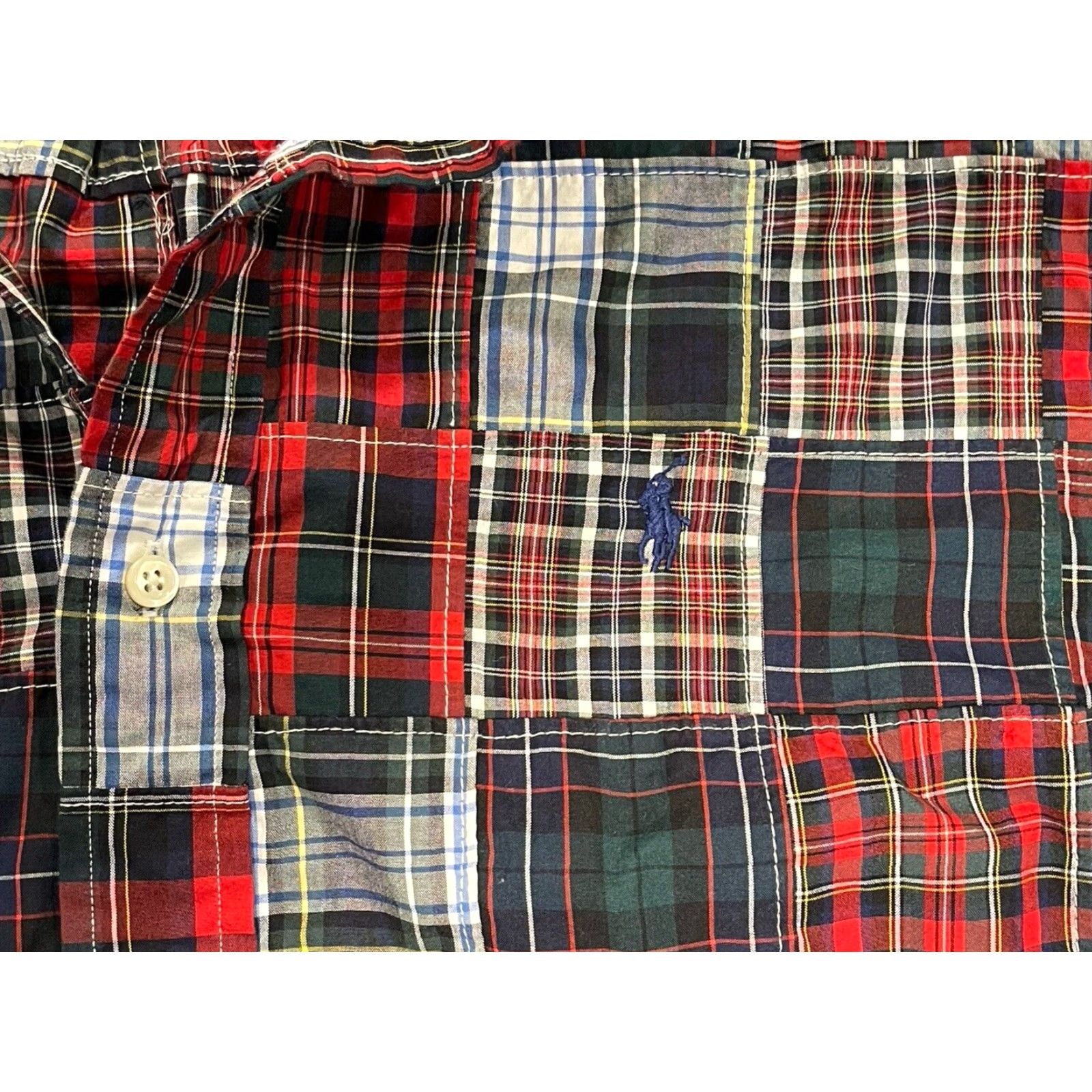 Polo Ralph Lauren Polo Ralph Lauren Shirt Men's XL Multicolor Plaid Button-Up Long Sleeve Madras Patchwork Mens Size US XL / EU 56 / 4 - 2 Thumbnail