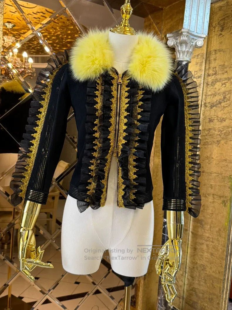 Versace Versace Black and gold luxury color scheme zip jacket Size M / US 6-8 / IT 42-44 - 6 Thumbnail