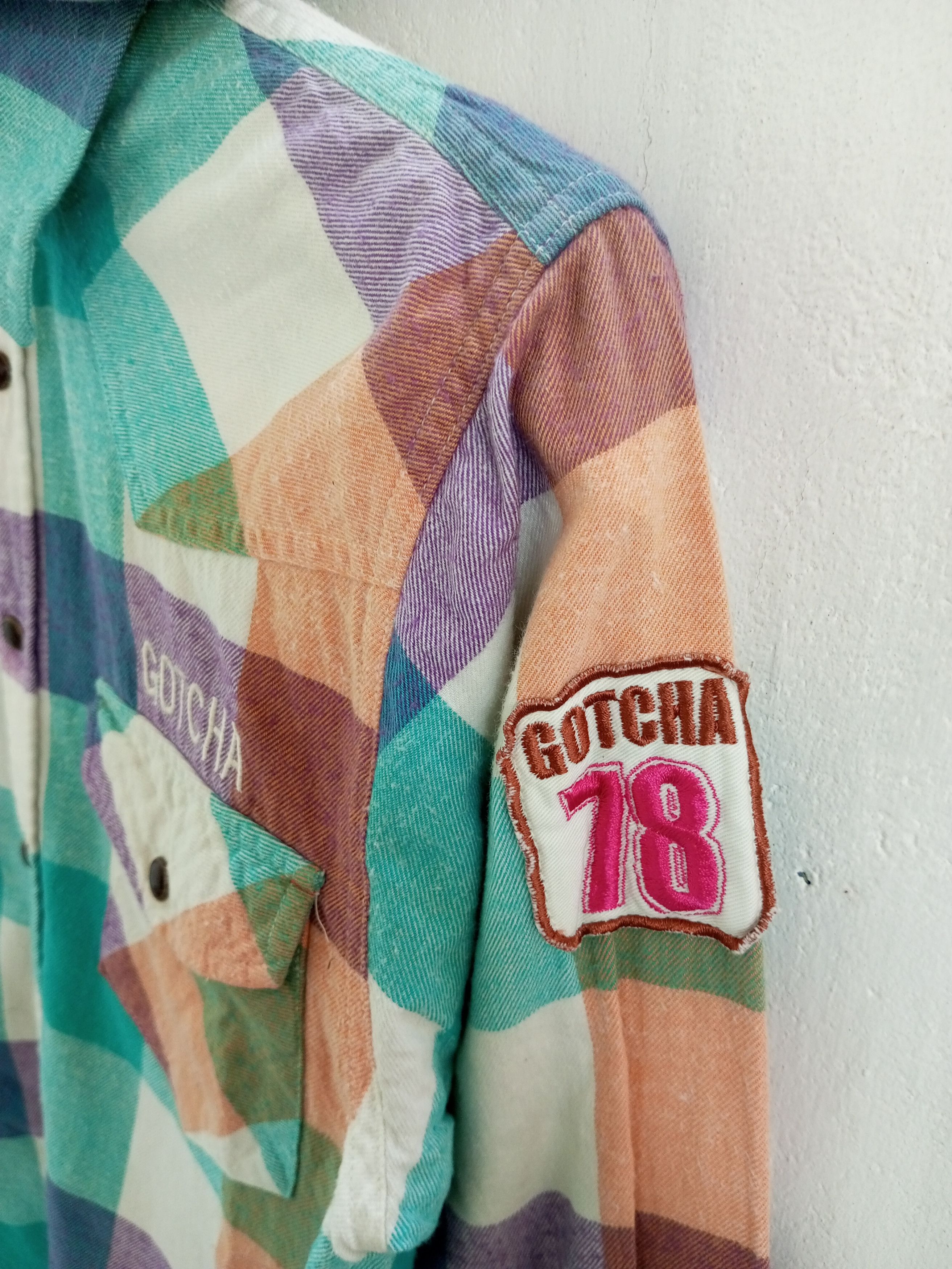 Japanese Brand Vintage Gotcha Flannel Longsleeve Detachable Hoodie Size US S / EU 44-46 / 1 - 4 Thumbnail