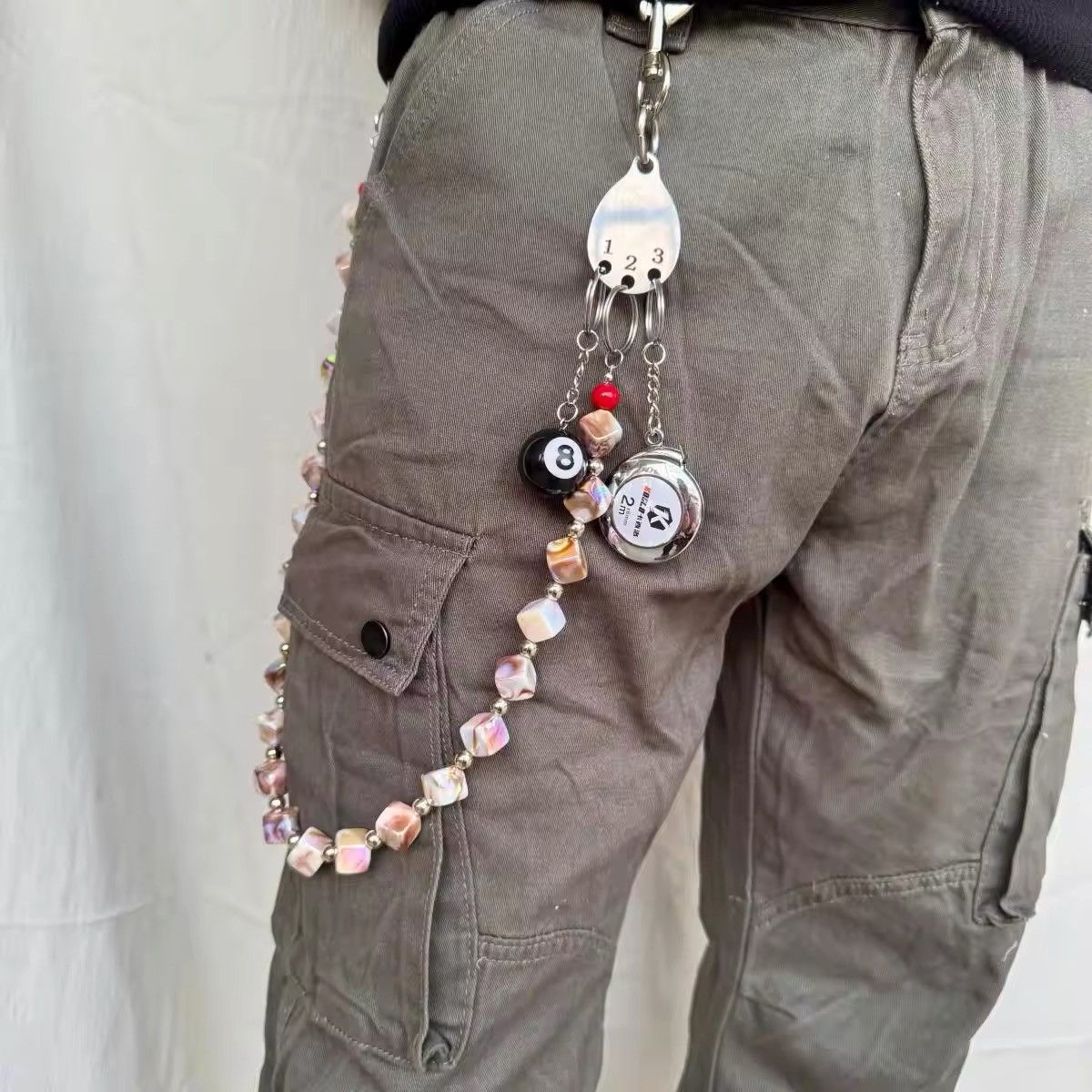 Designer Two-Color Wide Square Beads Waist Accessory Chain Size ONE SIZE - 1 Thumbnail