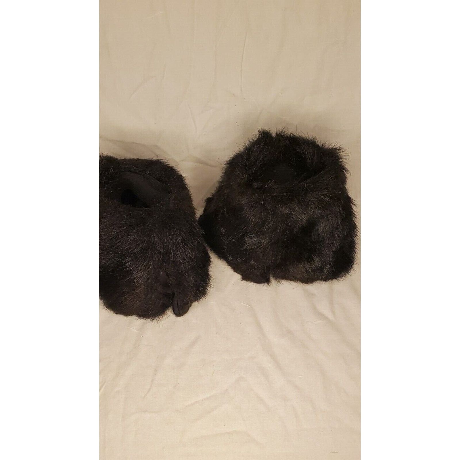 Vintage Black Faux Fur Wrist Cuffs by Kathleen for Sweet Herb OSFA Size ONE SIZE - 2 Thumbnail