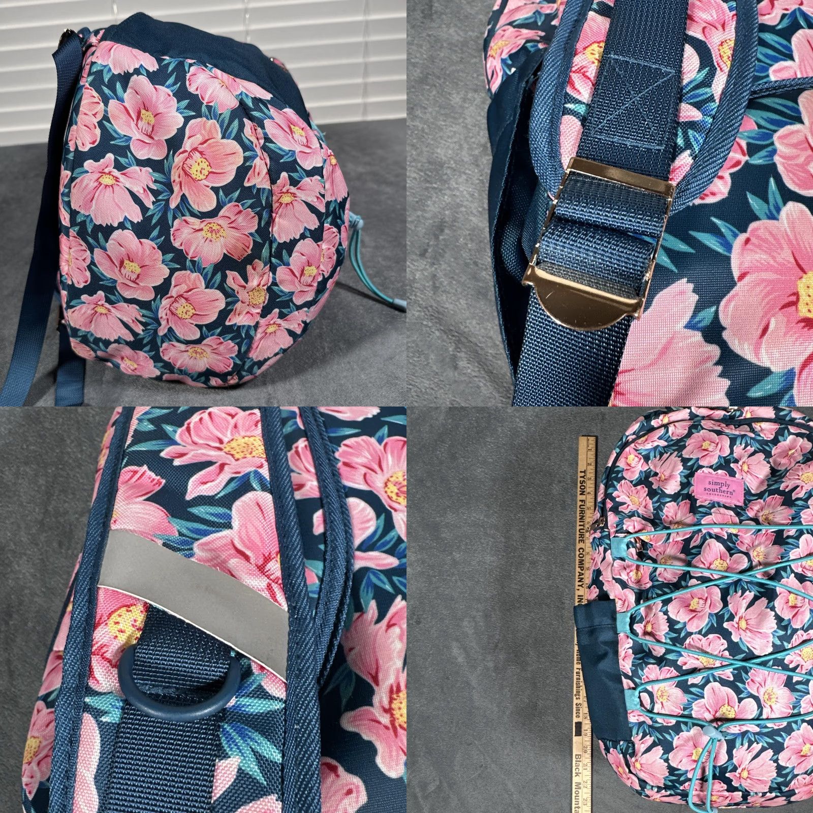 Vintage Simply Southern Backpack Floral School Travel Bookbag Collection Carry On PNKBLM Size ONE SIZE - 8 Thumbnail