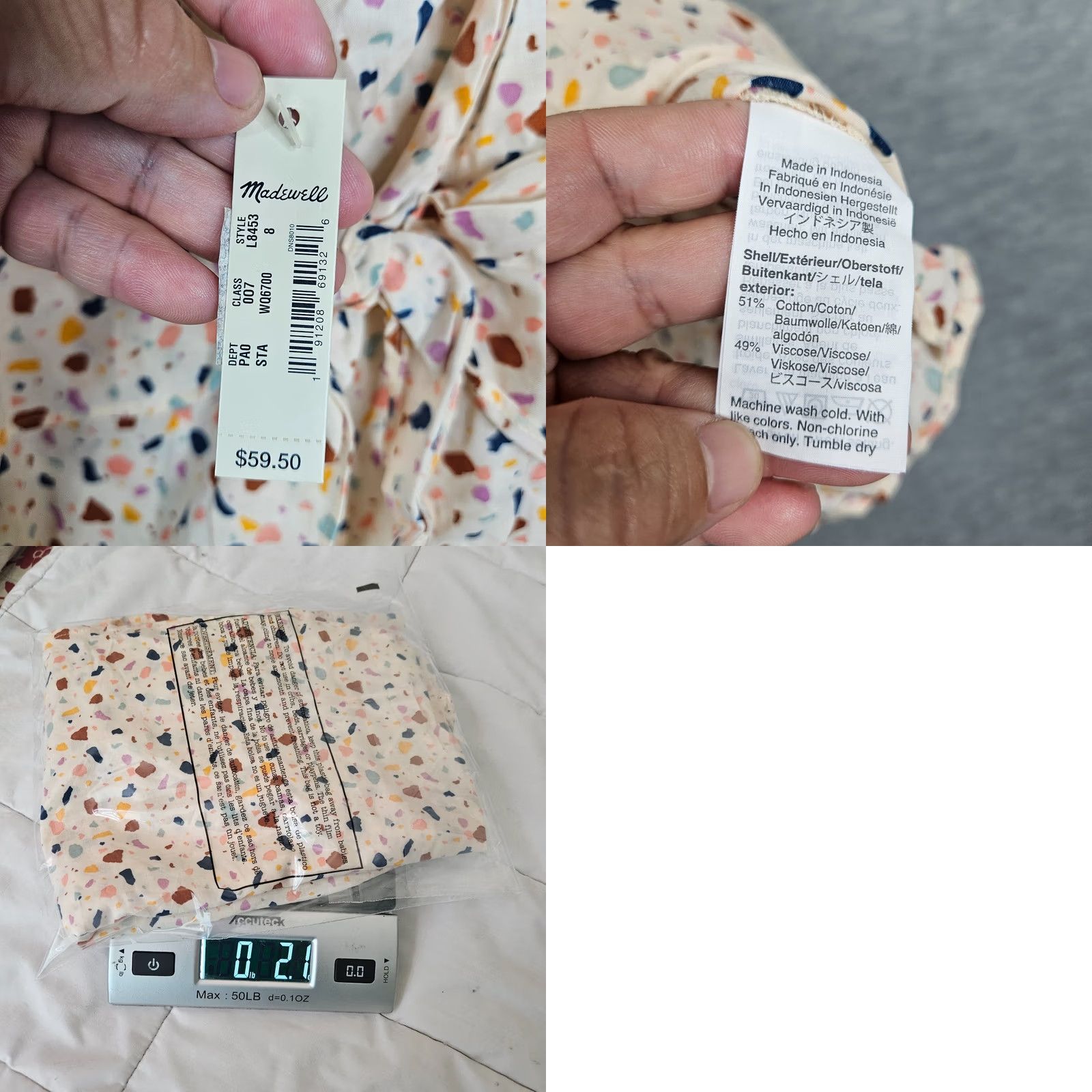 Madewell Madewell Tank Tie Front Terrazzo Cami Top Size 8 Multicolor Sleeveless Cotton Blend Regular Womens New Size M / US 6-8 / IT 42-44 - 8 Thumbnail