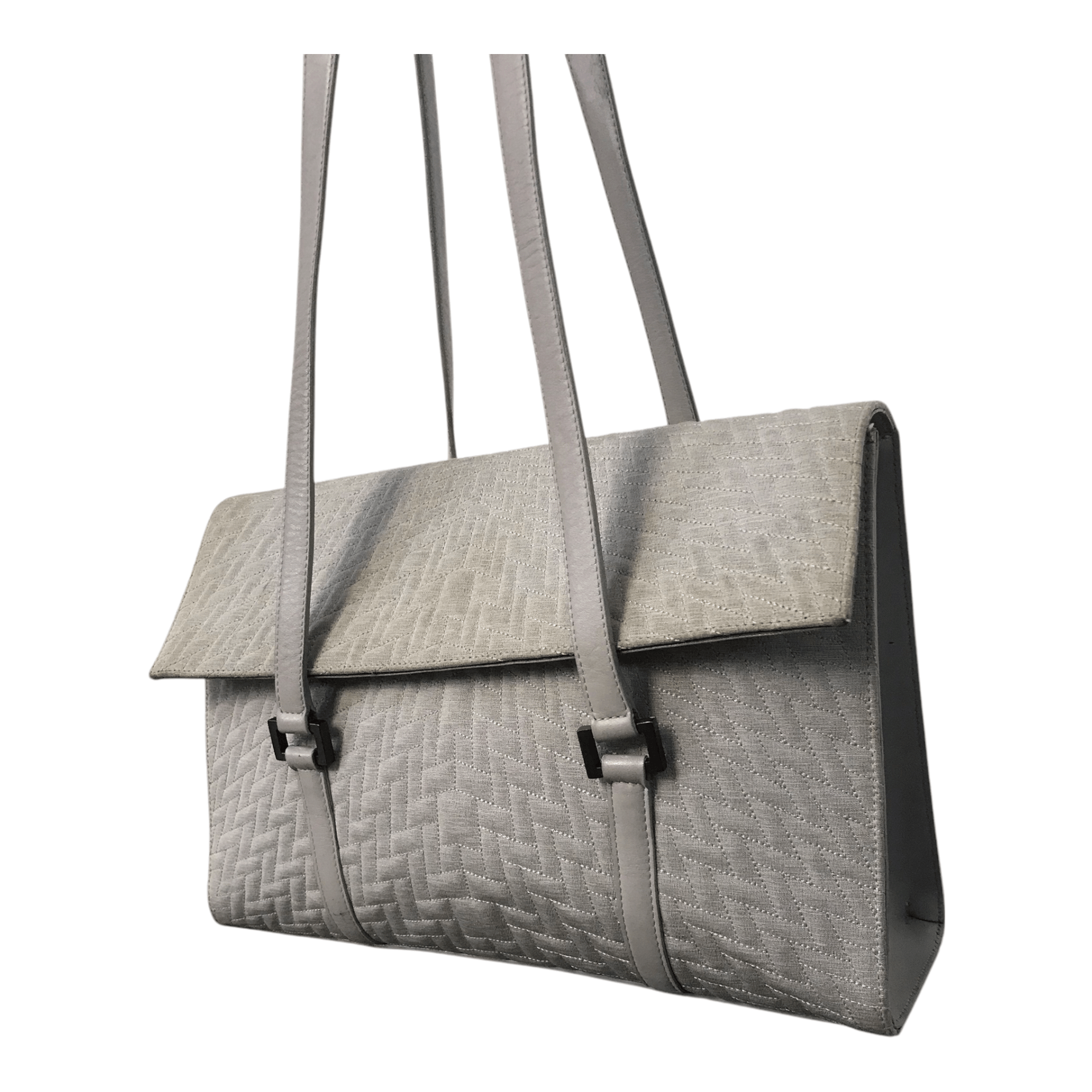 Armani × Emporio Armani × Giorgio Armani Giorgio Armani Gray Half Leather Shoulder Bag Size ONE SIZE - 3 Thumbnail