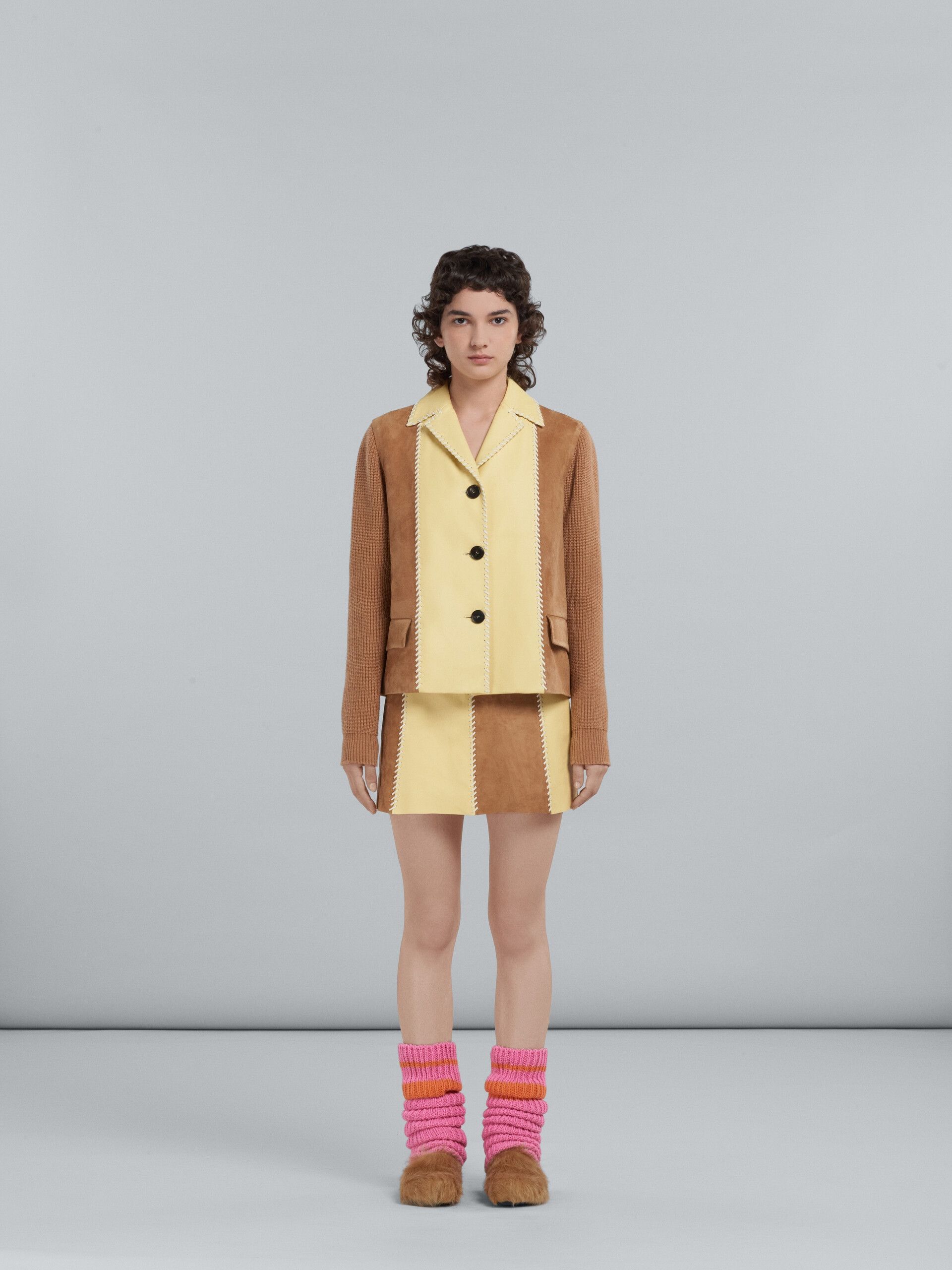 Marni o1srvl11e0624 Leather Jacket in Brown/Yellow Size M / US 6-8 / IT 42-44 - 5 Thumbnail