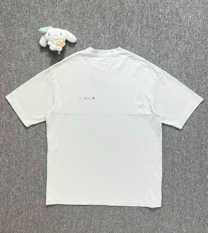 Balenciaga Balenciaga White BB graffiti monogram logo short sleeve 250 Size US S / EU 44-46 / 1 - 2 Thumbnail