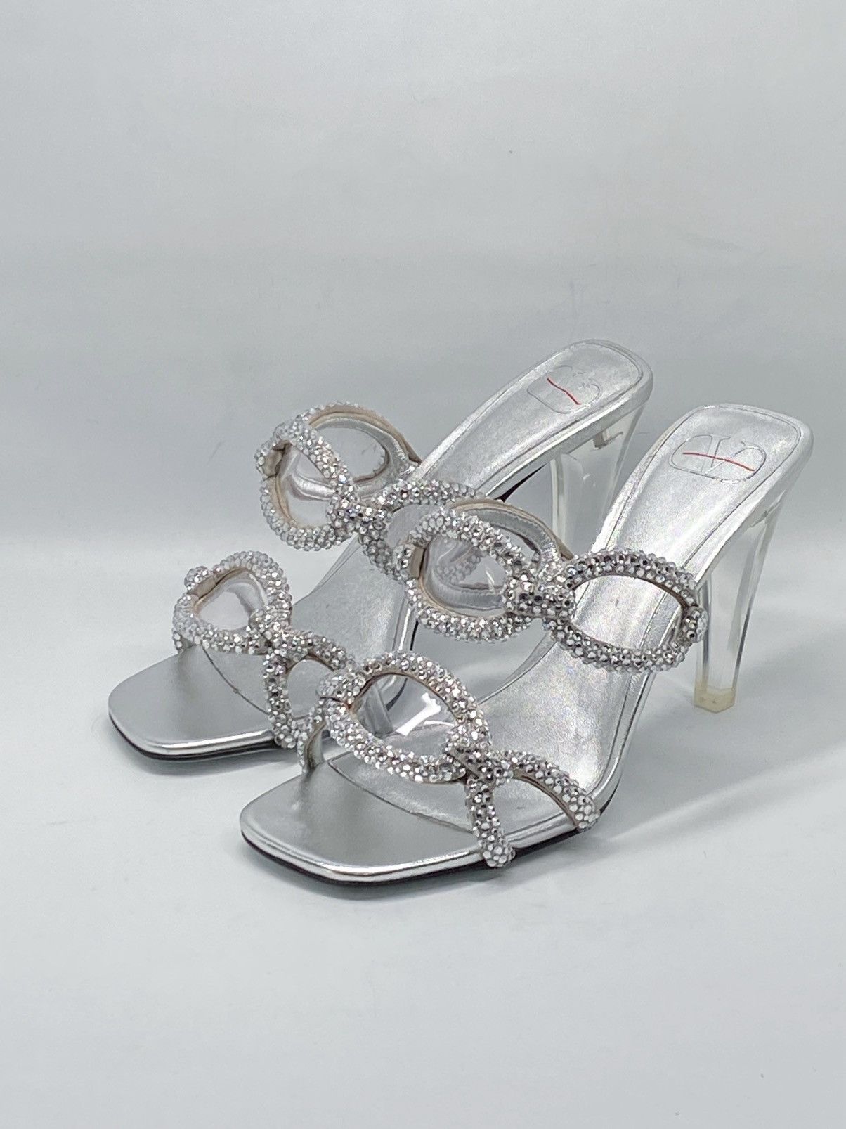 Valentino Valentino Garavani Crystal embellished heel sandal size 37.5 Size US 7.5 / IT 37.5 - 5 Thumbnail