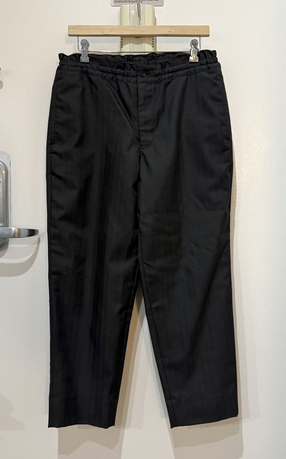 Comme des Garcons Homme Deux COMME DES GARÇONS HOMME DEUX Black Herringbone Trousers NEW Size US 32 / EU 48 - 2 Thumbnail