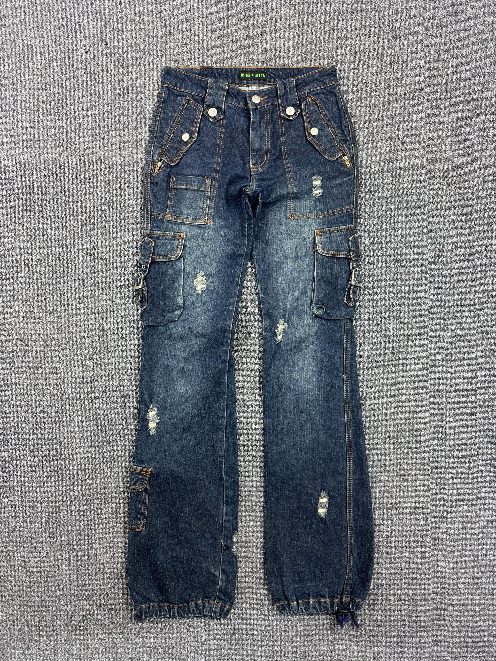 Japanese Brand Wink Wink Distressed Multipocket Denim Jeans Size 26" / US 2 / IT 38 - 1 Thumbnail