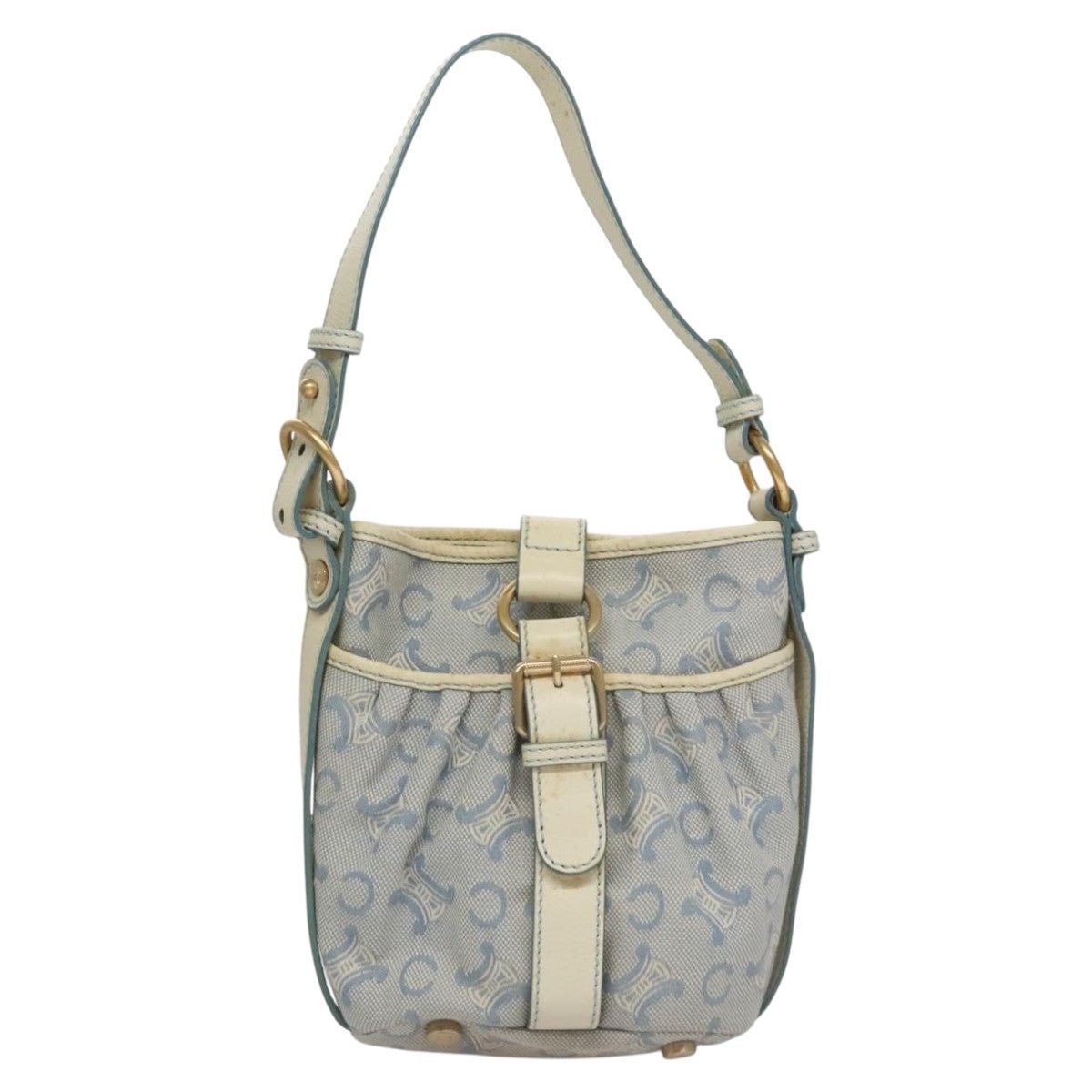 Celine CELINE C Macadam Canvas Shoulder Bag Light Blue Size ONE SIZE - 13 Thumbnail