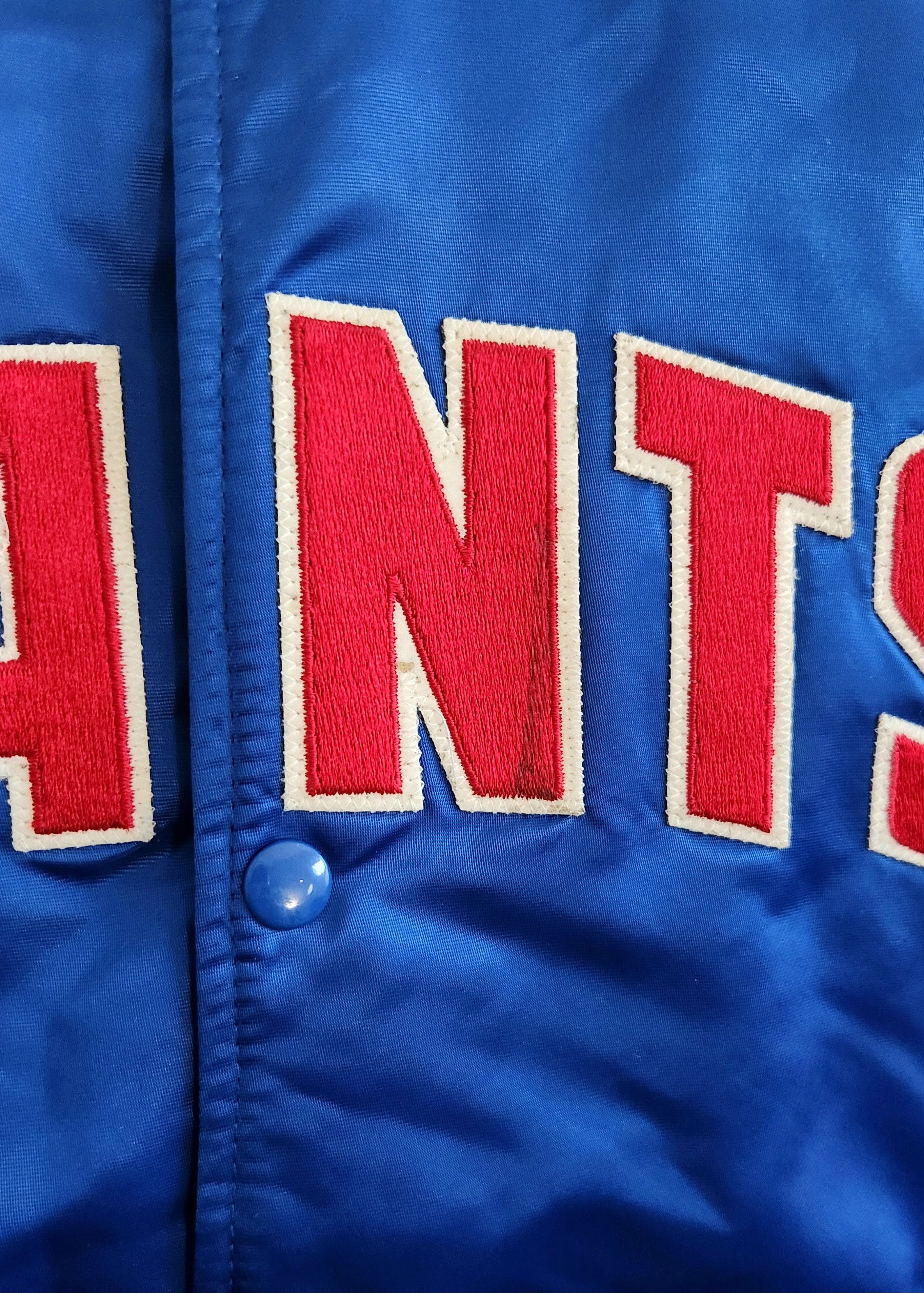 NFL × Starter × Vintage Starter True Vintage 80's New York Giants NFL Satin Football Size US XL / EU 56 / 4 - 4 Thumbnail