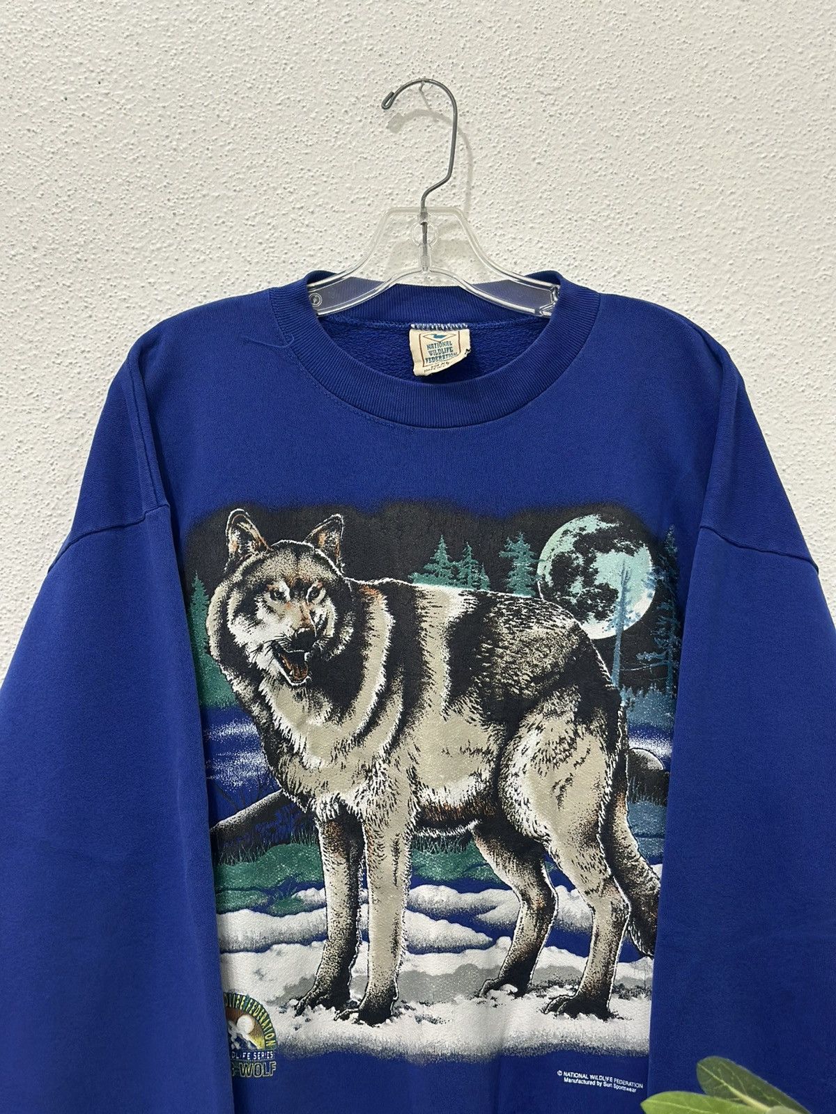 Vintage Vintage 90s Wolf Nature Wild Life Crewneck Sweatshirt USA XL Size US XL / EU 56 / 4 - 2 Thumbnail