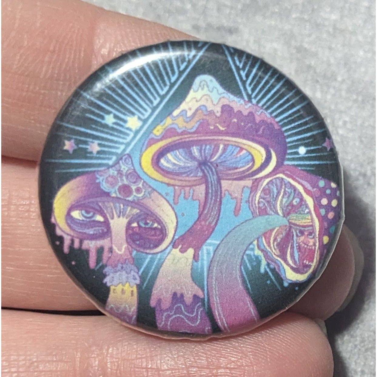 Other Purple Hippie Psychedelic Mushroom Printed Pin Size ONE SIZE - 3 Thumbnail