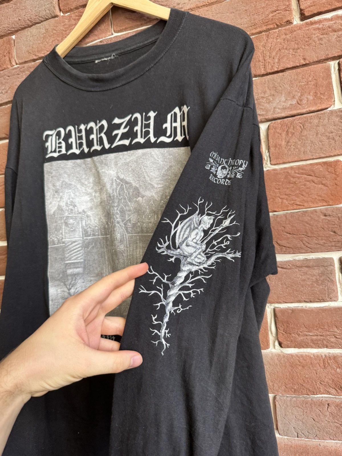 Band Tees Vintage 90s Burzum Det Som Var Black Metal Band Tshirt Rare Size US XL / EU 56 / 4 - 6 Thumbnail
