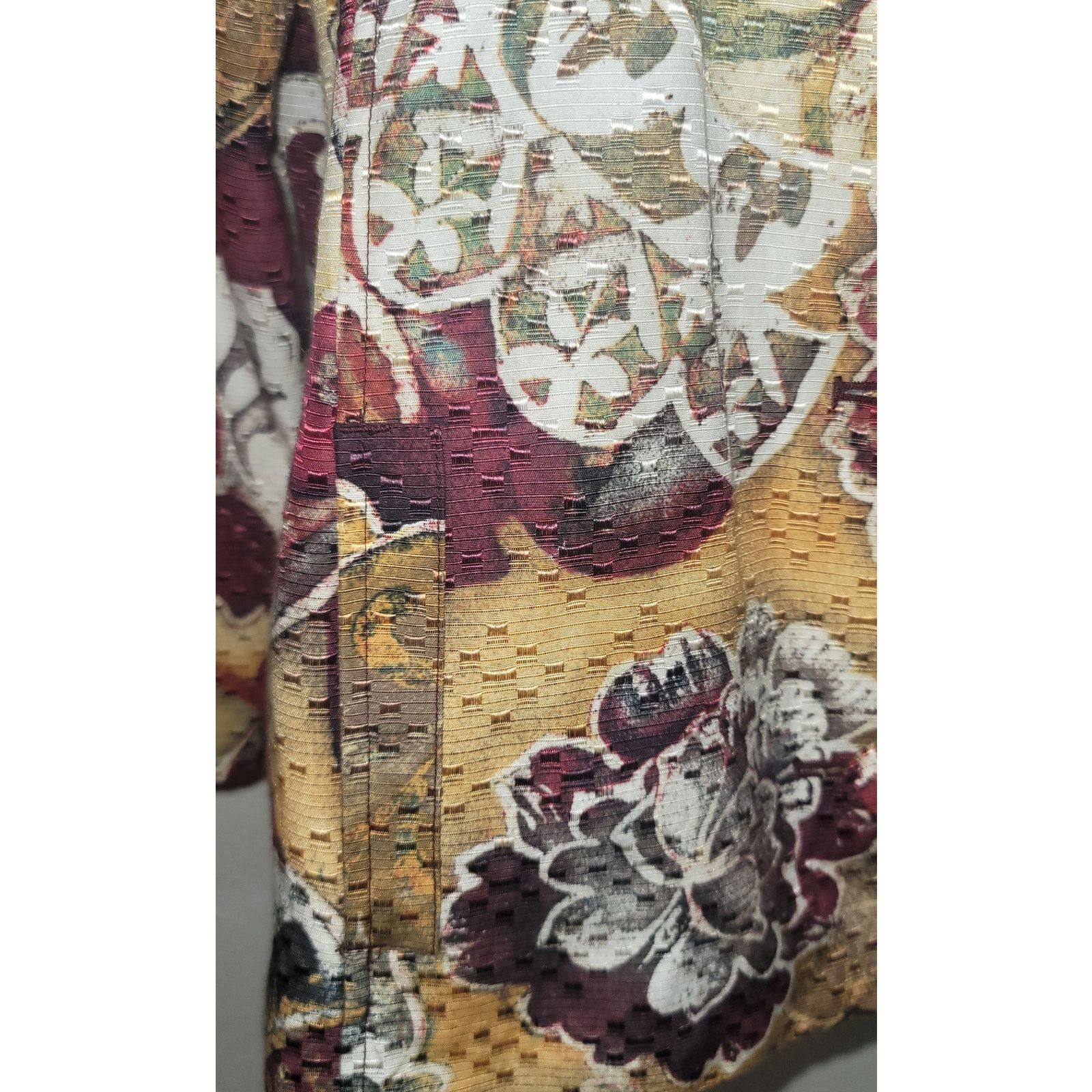 Chicos Chico's Yellow Brown Floral Button Women's Blazer 2 M 12/14 Size M / US 6-8 / IT 42-44 - 6 Thumbnail