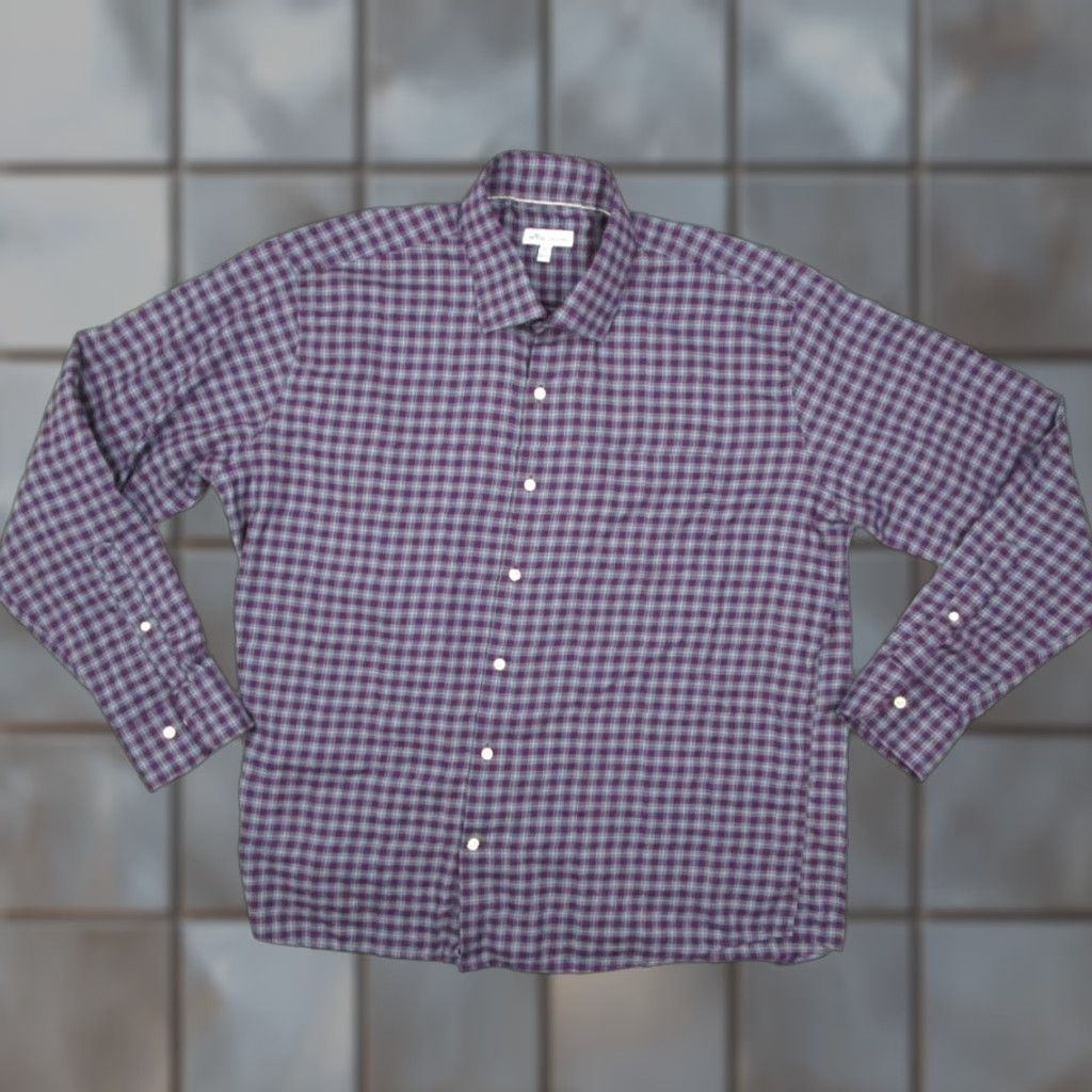 Peter Millar Peter Millar Men's Button-Up Shirt XL Purple Check Casual Dressy Classic Preppy Size US XL / EU 56 / 4 - 1 Thumbnail