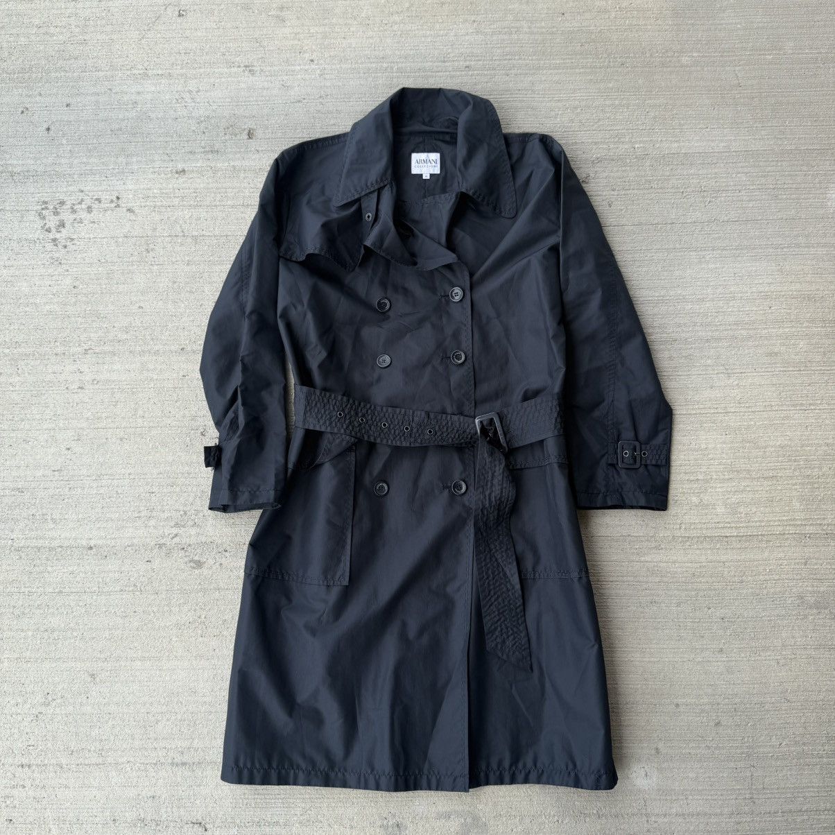 Armani Collezioni Armani Collezioni Double Breasted Nylon Trench Coat Size US S / EU 44-46 / 1 - 1 Thumbnail