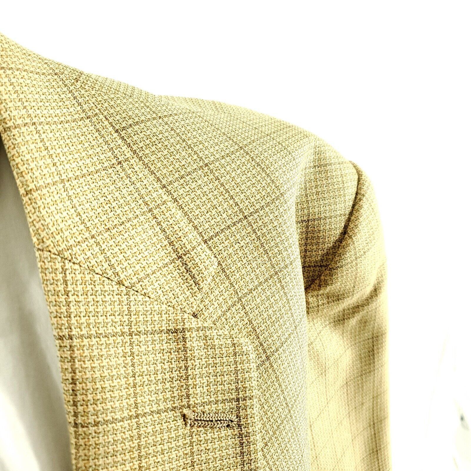 Hart Schaffner Marx Hart Schaffner Marx Gold Trumpeter Wool 2 Button Sport Coat Size 46L - 2 Thumbnail