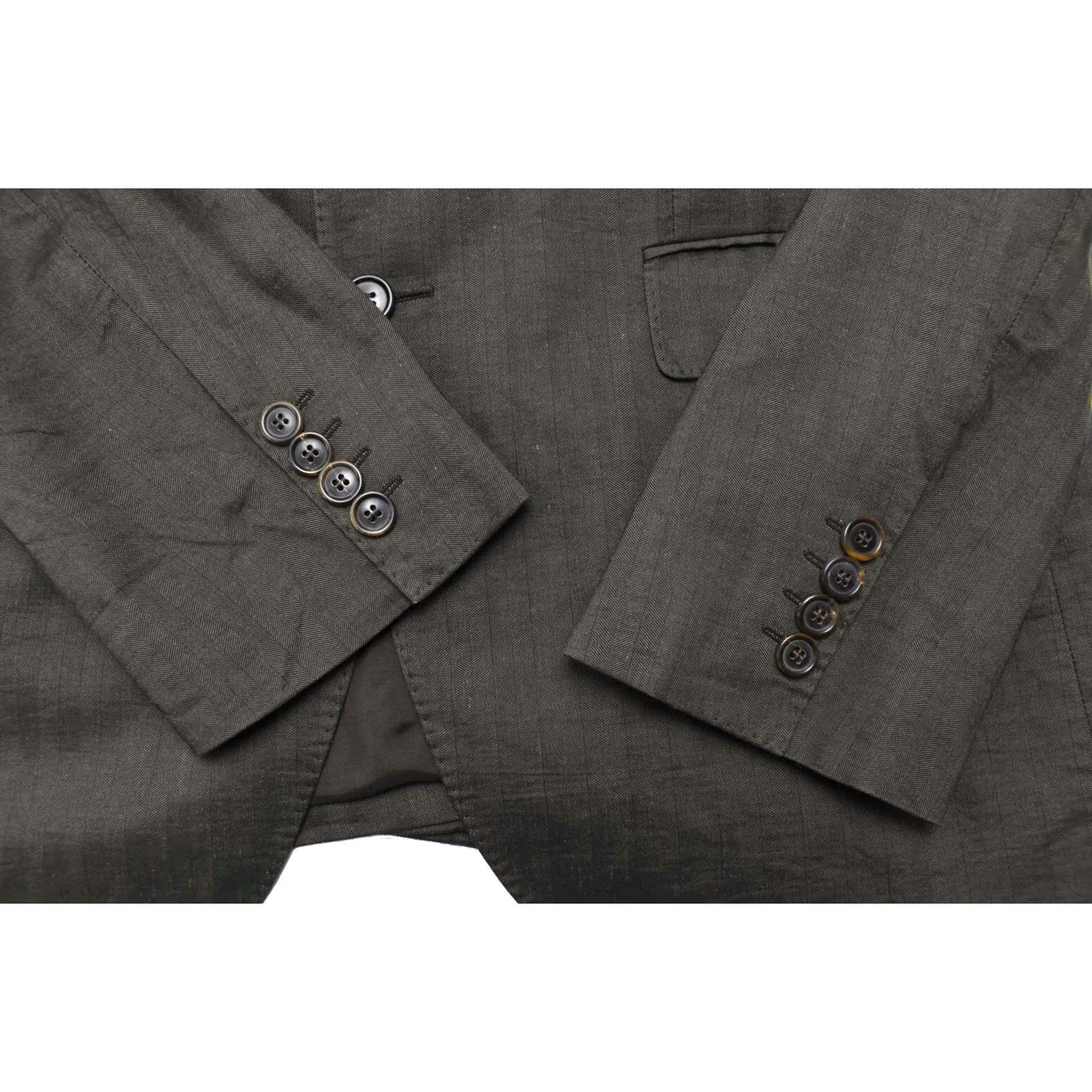 Hugo Boss HUGO BOSS The Jam Blazer Mens US 42R Lined Notch Lapel Single Breasted Button Blazer Pinstripe Brown Jacket Size 42R - 6 Thumbnail