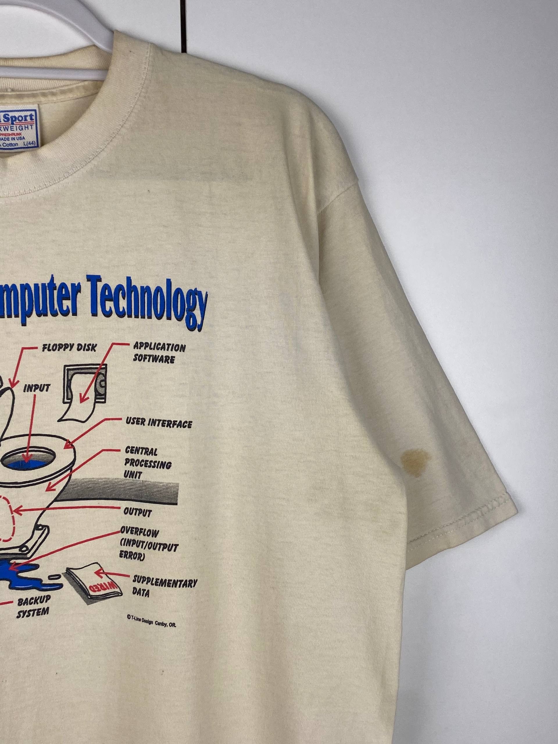 All Sport Vintage Understanding Computer Technology 90s Graphic Tee Size US L / EU 52-54 / 3 - 3 Thumbnail