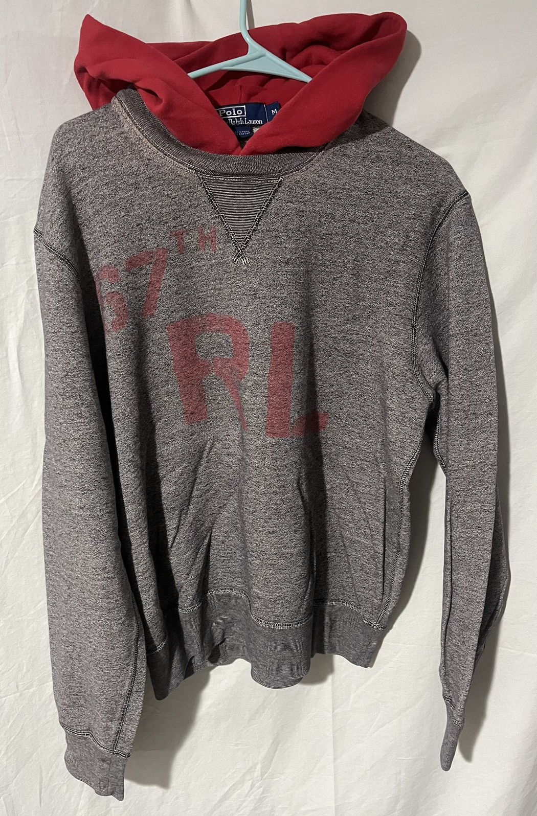 image of Polo Ralph Lauren Vintage Rl Hoodie in Grey, Men's (Size Medium)
