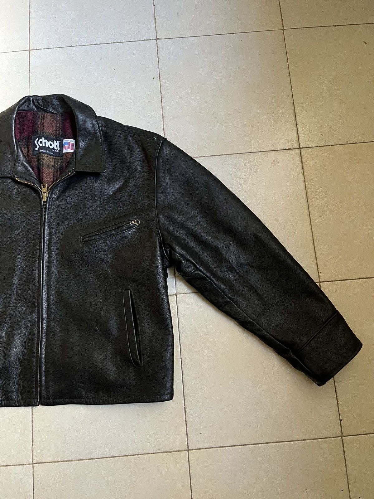 Schott Schott bomber jacket single rider leather jacket sz50, Y2k Size US M / EU 48-50 / 2 - 3 Thumbnail
