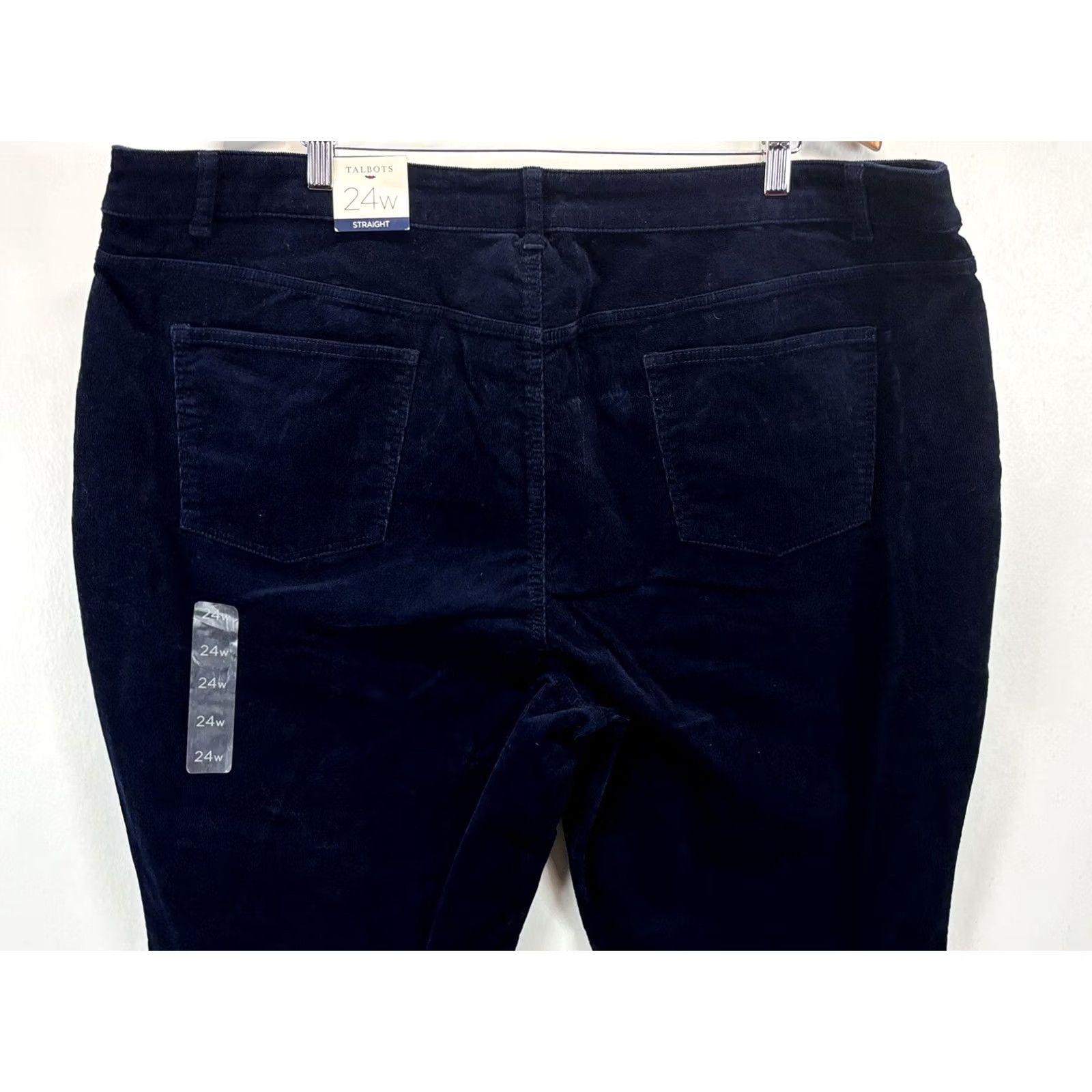 Talbots Talbots Pants Womens 24W NEW Simply Flattering Pocket Corduroy Straight Navy Size 42" / US 20 - 4 Thumbnail