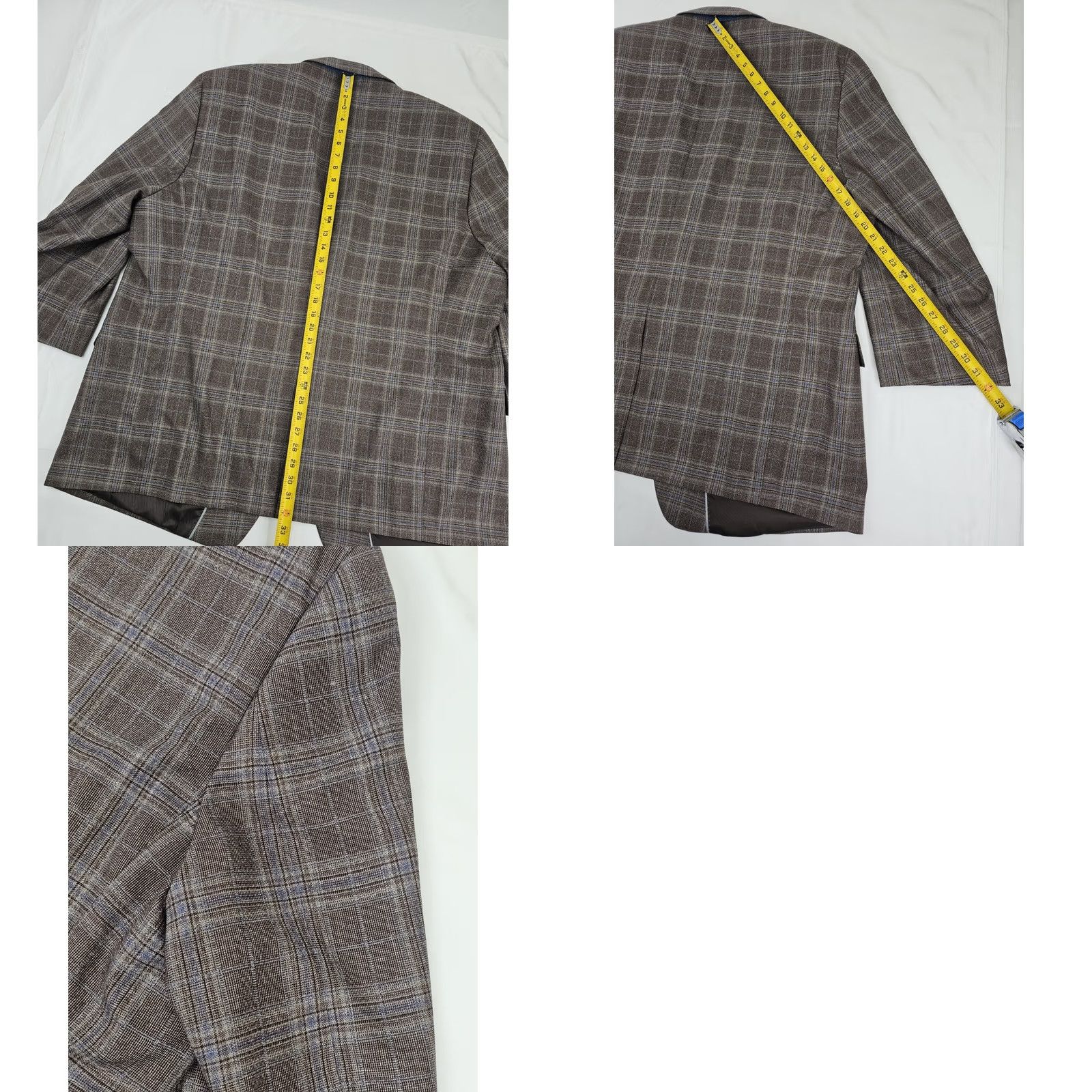 Vintage S. Cohen Guabello Portly Wool Sport Coat Blazer Men 52R Brown Plaid Jacket Mockups: Business Casual Size 52R - 9 Thumbnail