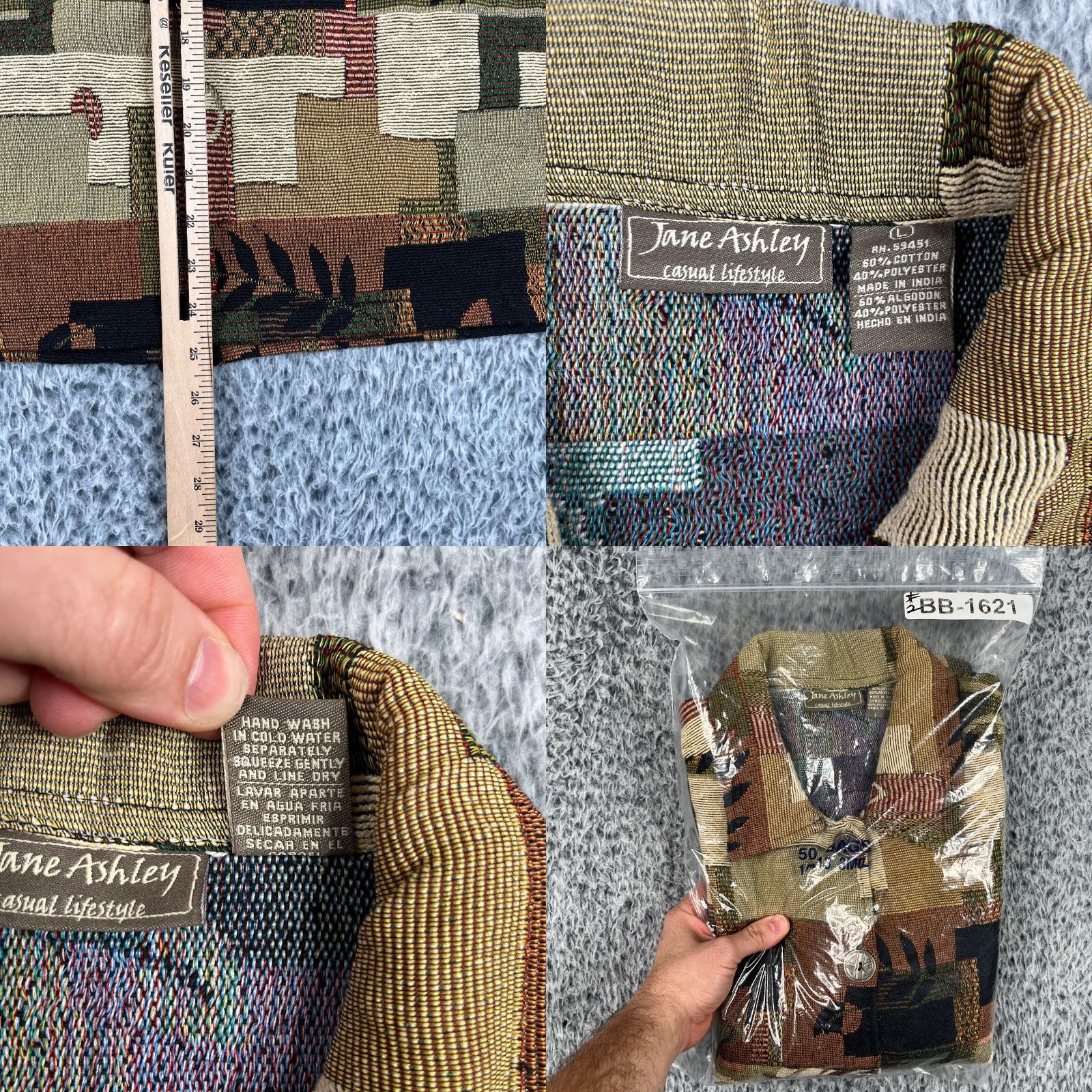 Vintage VINTAGE Jane Ashley Tapestry Jacket Womens Large Fall Autumn Patchwork Metal Button Size L / US 10 / IT 46 - 9 Thumbnail