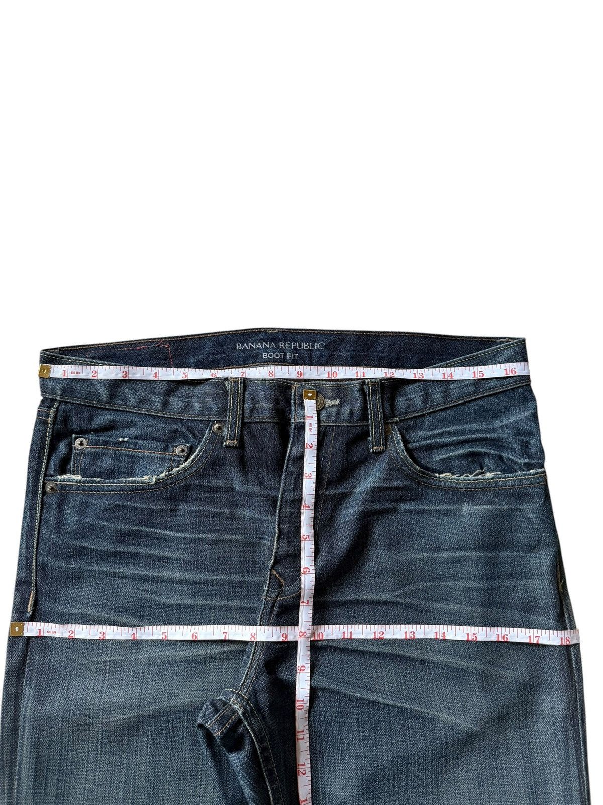 Banana Republic Vintage Banana Republic Faded Wash Distress Flare Jeans Size US 33 - 6 Thumbnail