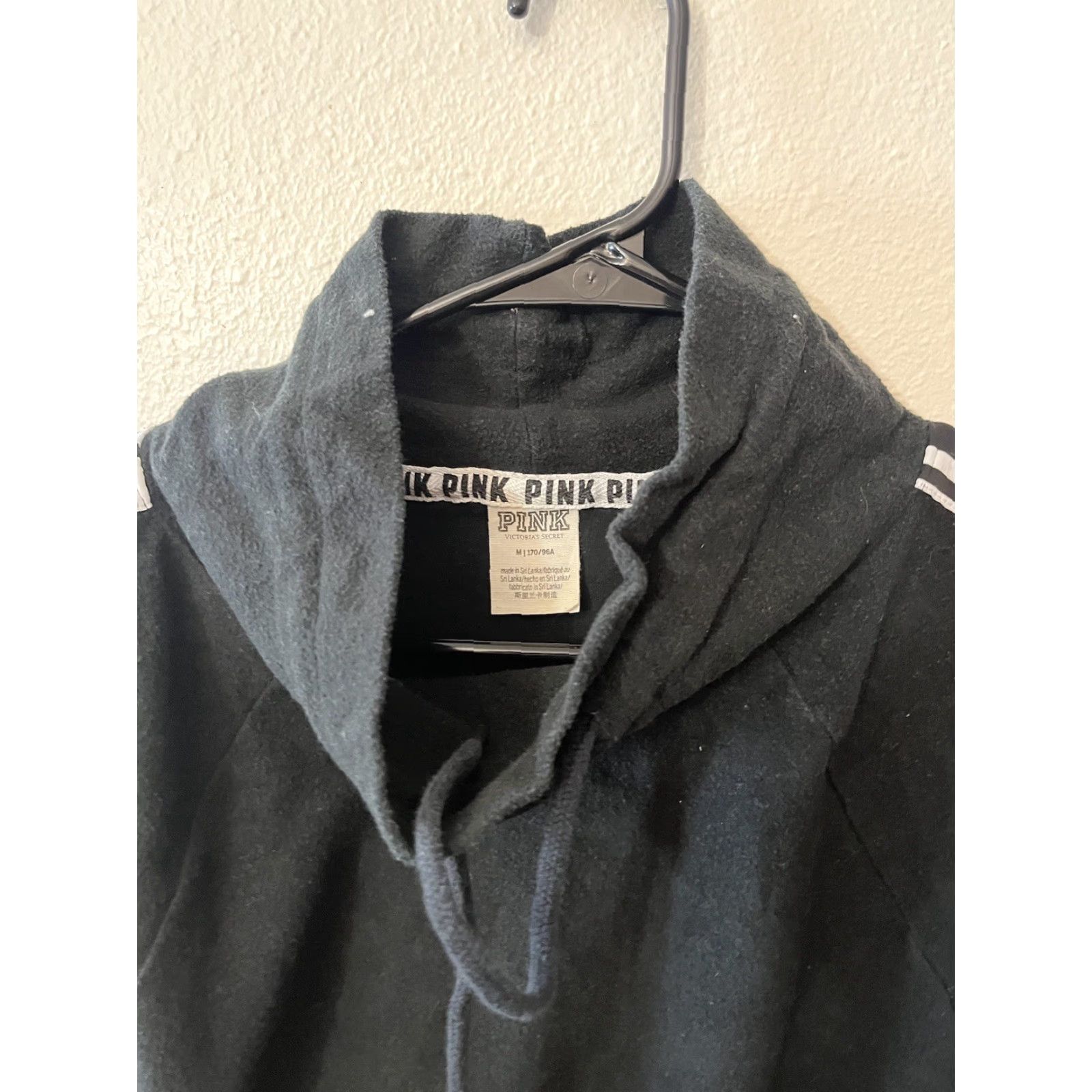 Pinko PINK Sweatshirt Women Medium Logo Pocket Fleece Mock Black 1/2 Zip Pullover Activewear Casual Victoria's Secret PINK Size M / US 6-8 / IT 42-44 - 3 Thumbnail