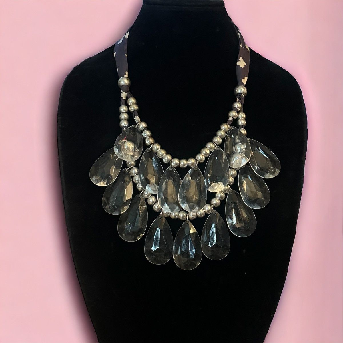 Other Layered double strand jumbo teardrop statement necklace Size ONE SIZE - 1 Thumbnail