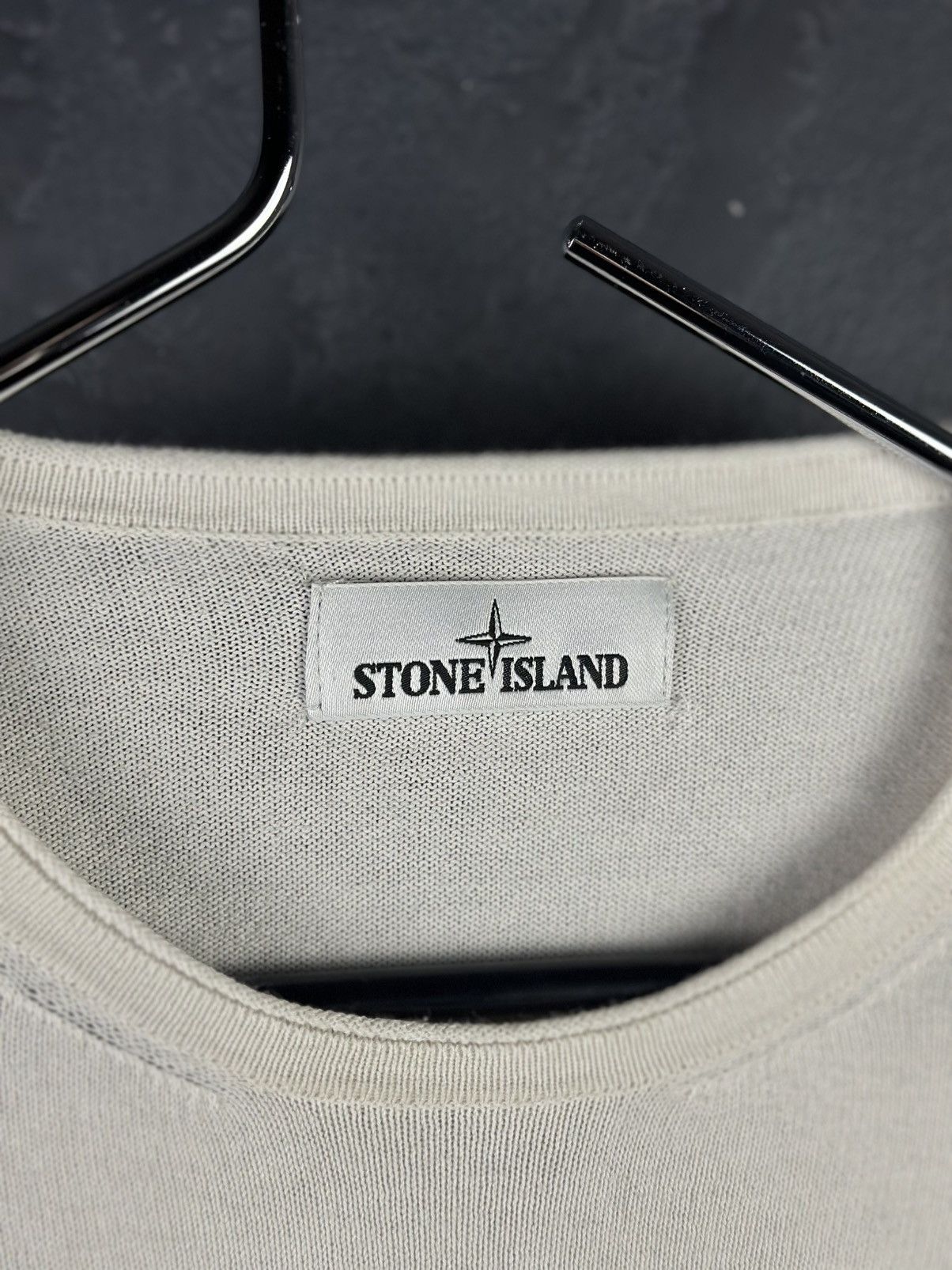 Stone Island × Vintage Stone Island White Cotton Knit Crewneck Jumper Size US M / EU 48-50 / 2 - 5 Thumbnail