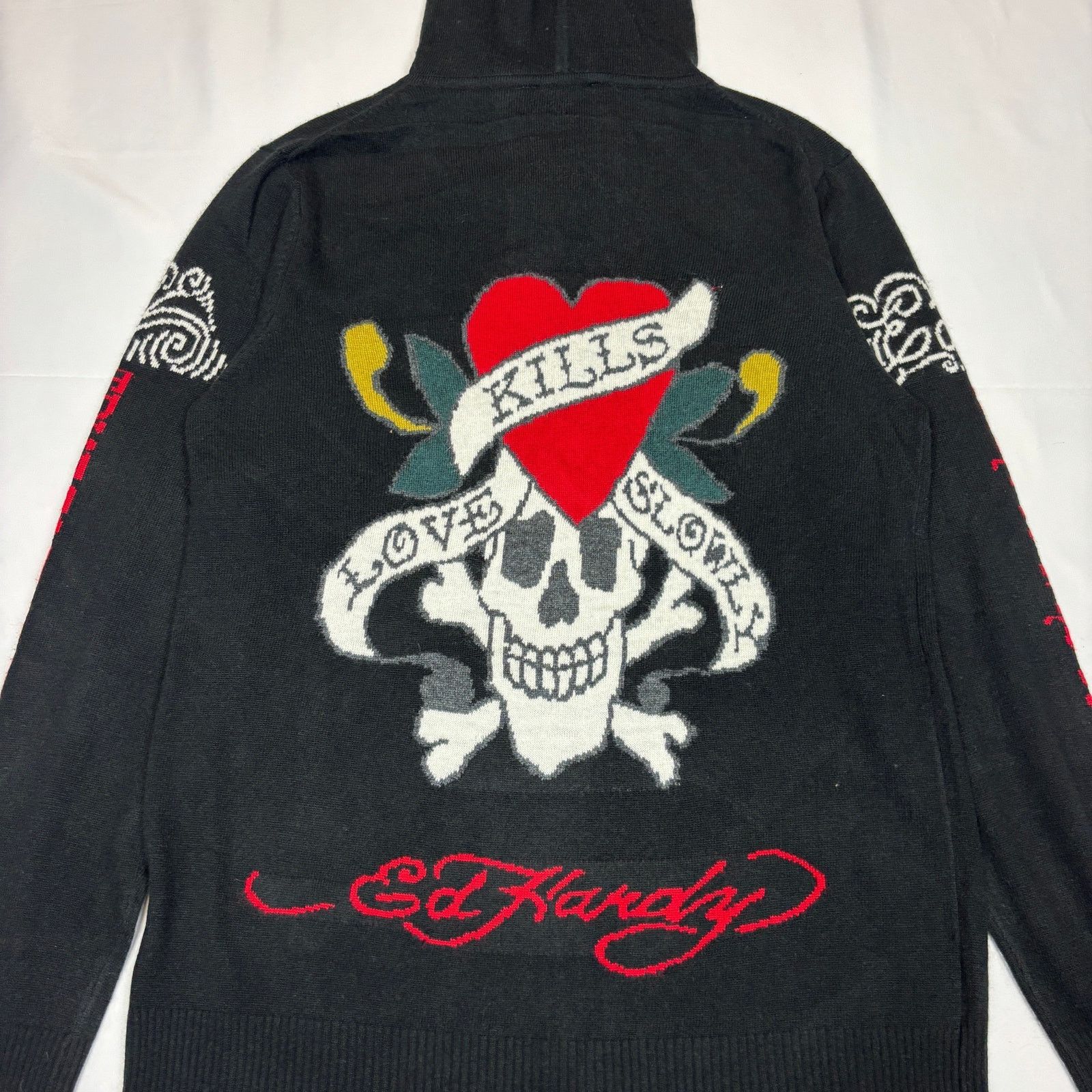 Ed Hardy NWT Ed Hardy Full Zip Lambswool Angora Sweater Hoodie XL Size US XL / EU 56 / 4 - 4 Thumbnail