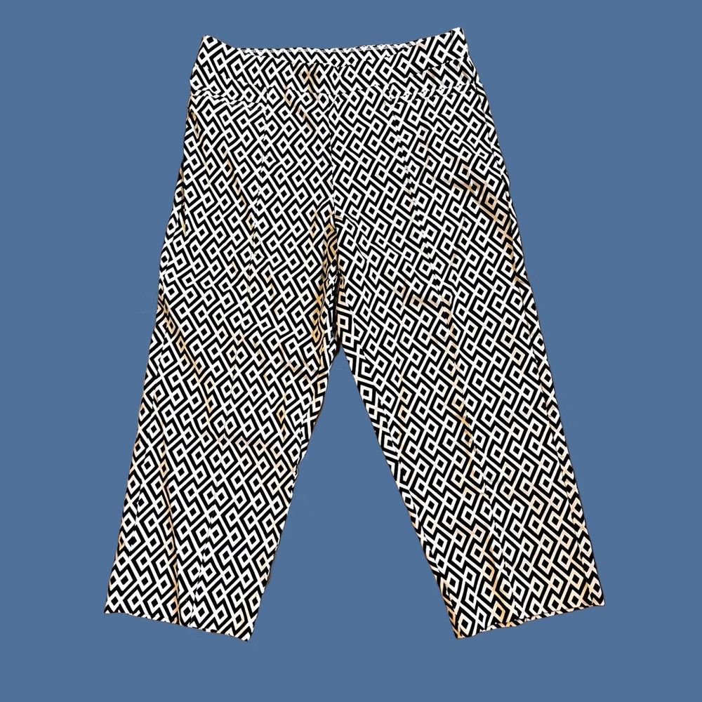 Habitat Habitat Clothes To Live In Pants Women’s L Black White Diamond Wide-Leg Crop Size 36" / US 14 / IT 50 - 1 Thumbnail
