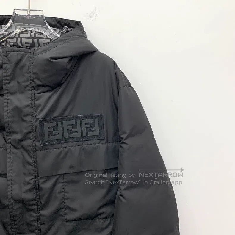Fendi Fendi Black Lining Logo Full Print Hooded Long Sleeve Down Size US M / EU 48-50 / 2 - 3 Thumbnail