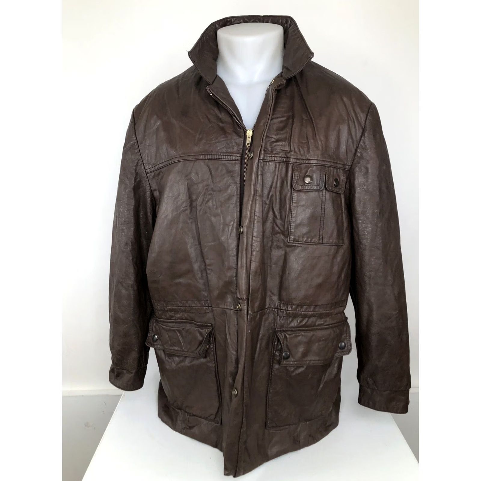 Vintage FIELDMASTER Field Jacket Mens 44R Leather Lined Vintage Brown Chore Farm Jacket Size US S / EU 44-46 / 1 - 2 Thumbnail